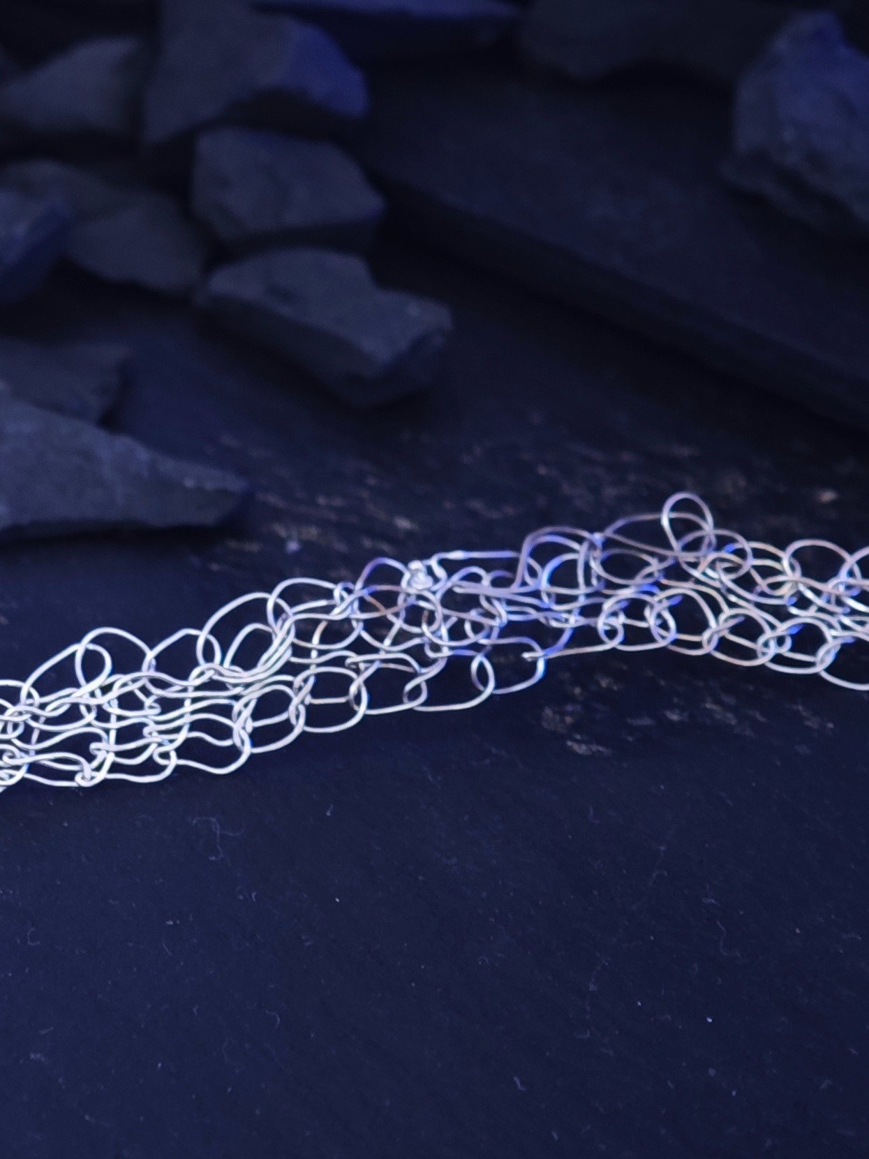 Argentium crochet bracelet product image (5)