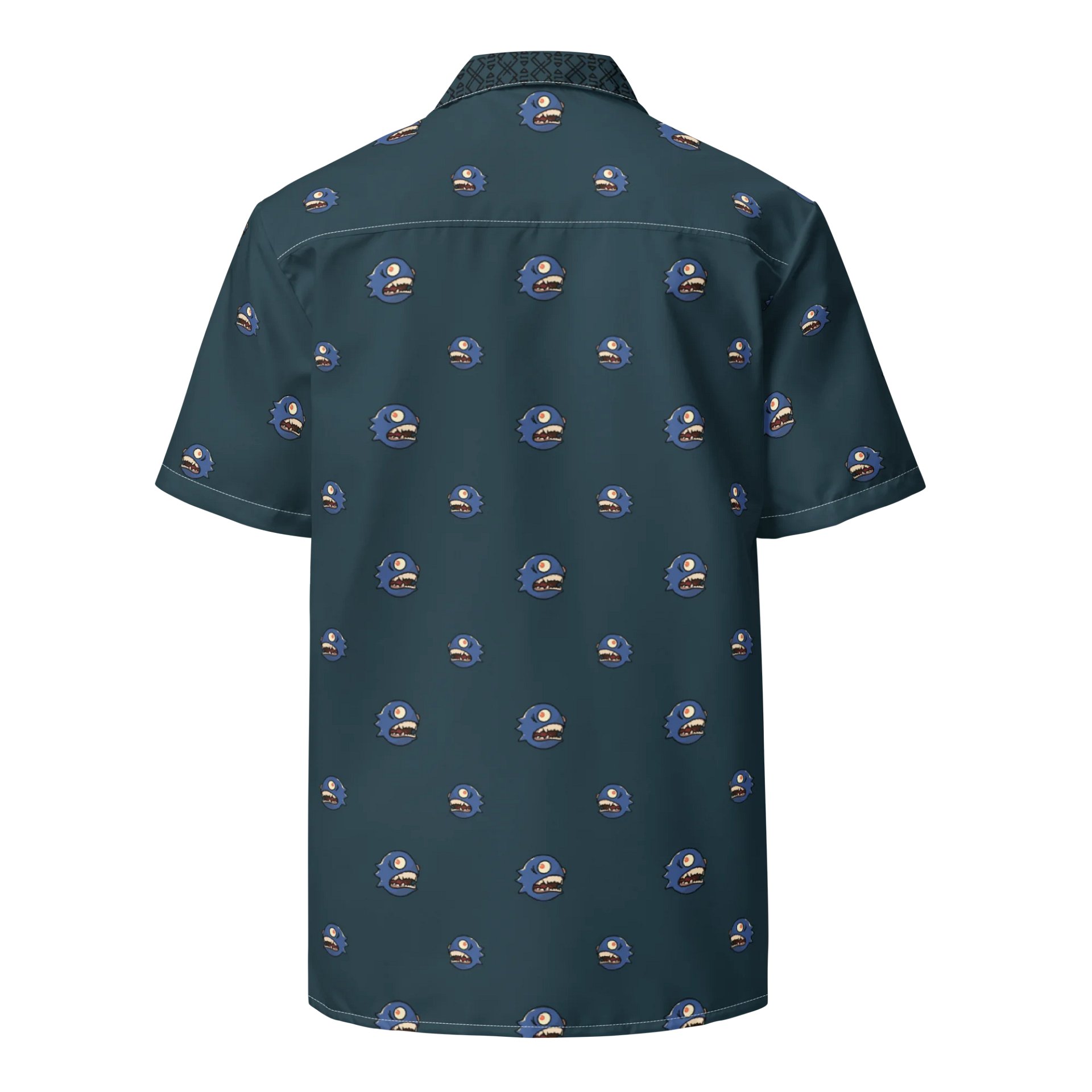 "Curse of the Chomp" – Hawaiian Shirt – Deep Slate product image (6)