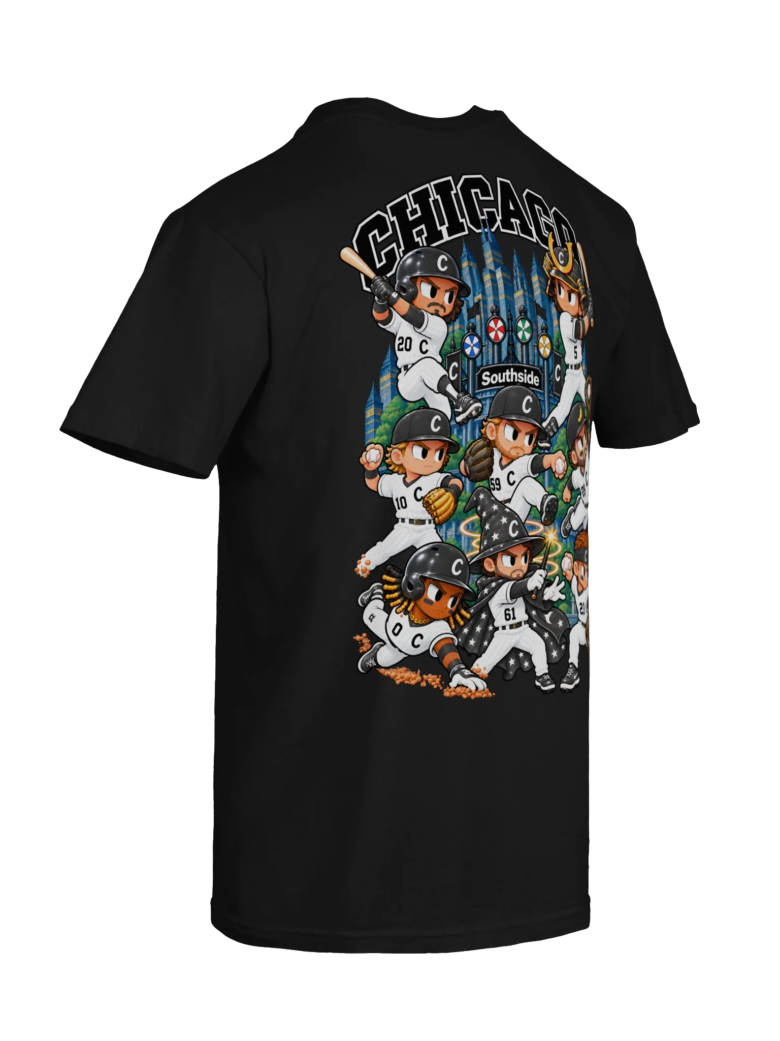 Chicago Southside Baseball 2026 "Postseason" Animated Player Back Print T-Shirt product image (12)