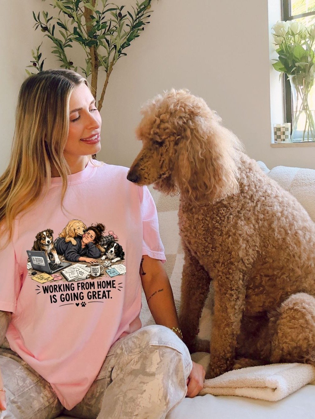 Working From Home Is Going Great Dog Lover T-Shirt product image (9)