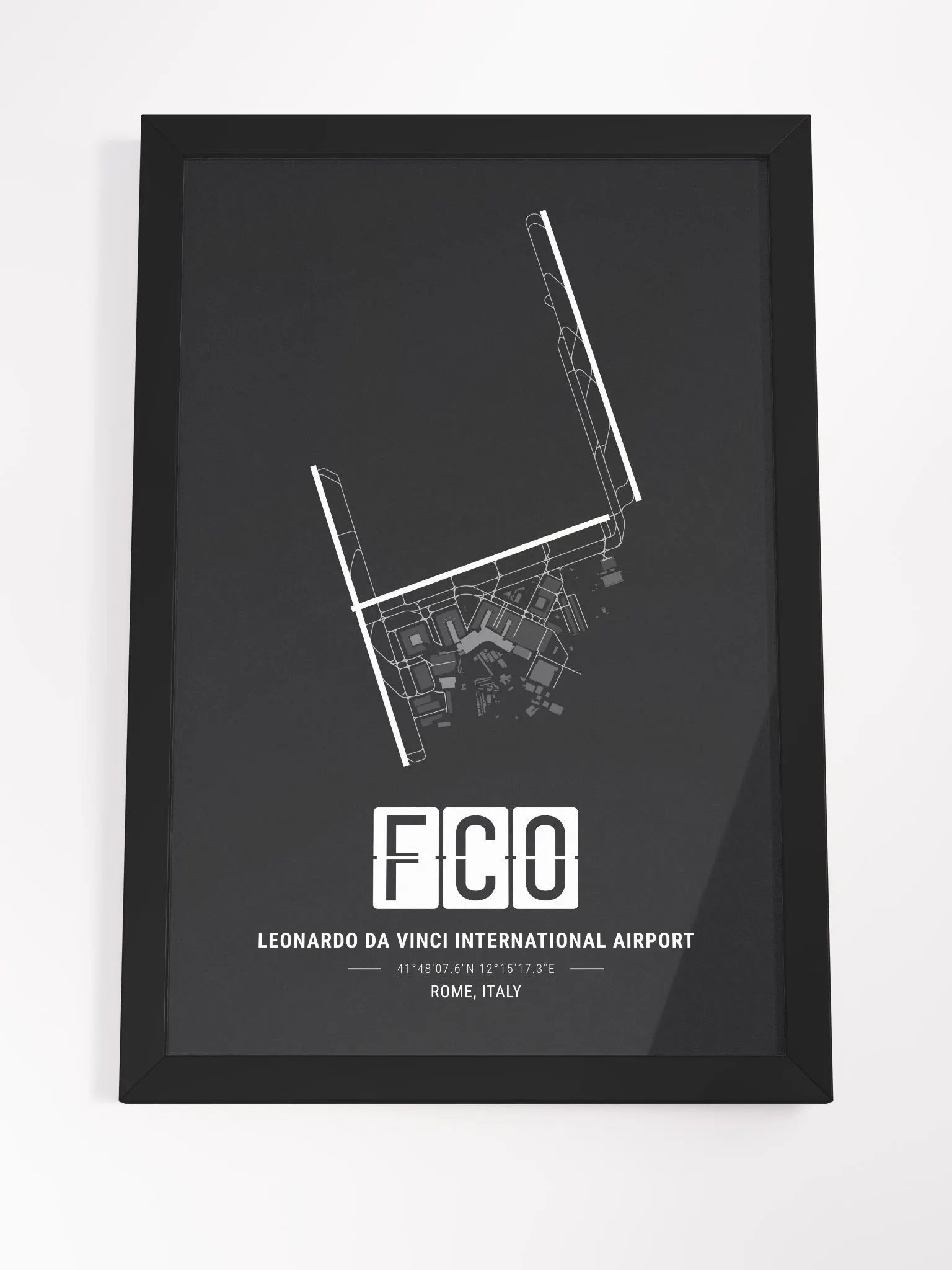 Framed Airport FCO Premium Map On Matt Paper product image (4)