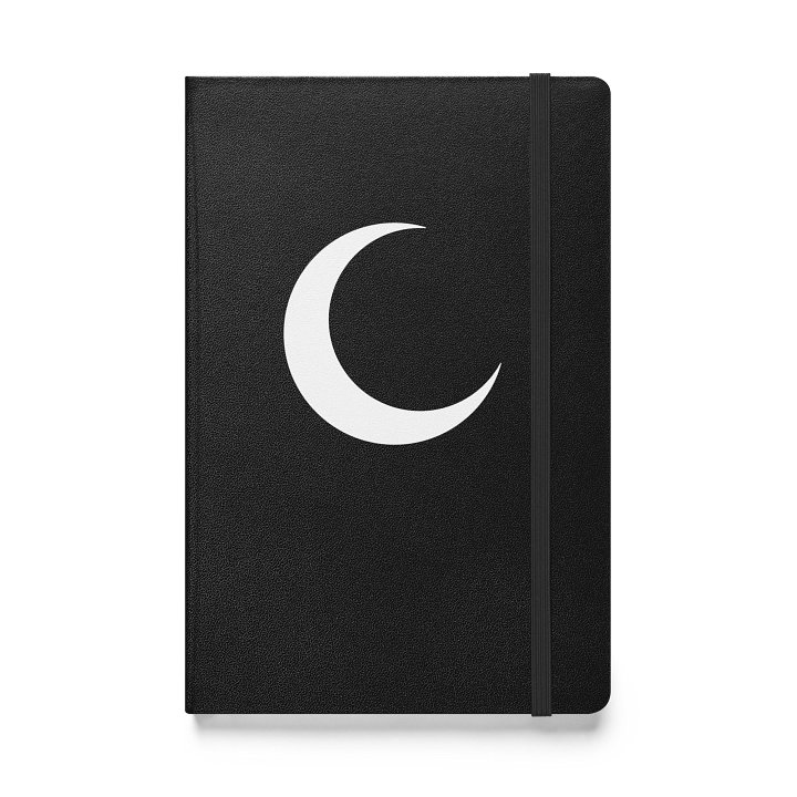 Crescent Moon Notebook – Clear White Print product image (1)