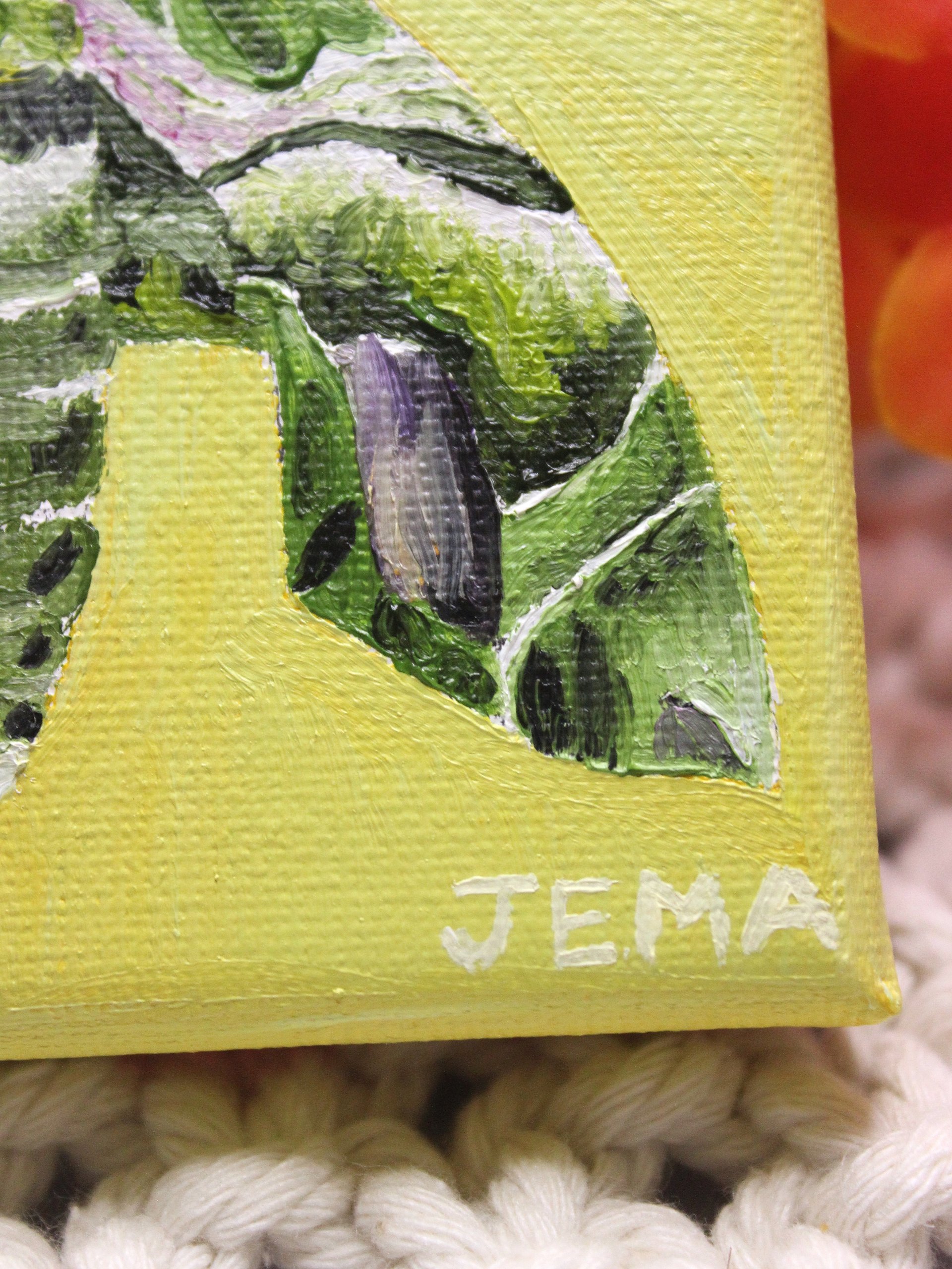 Oleander Hawk Moth Mini Oil Painting product image (2)