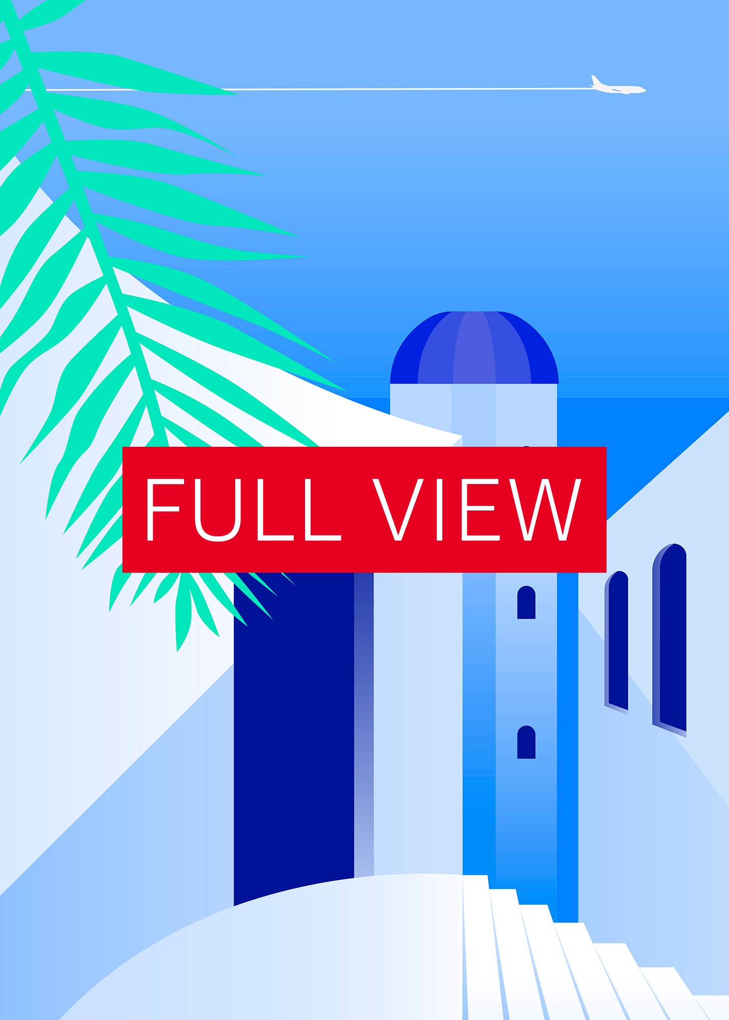Boho travel art. Santorini, Greece poster — boho travel poster product image (3)