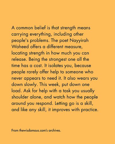 This week, put down one load.