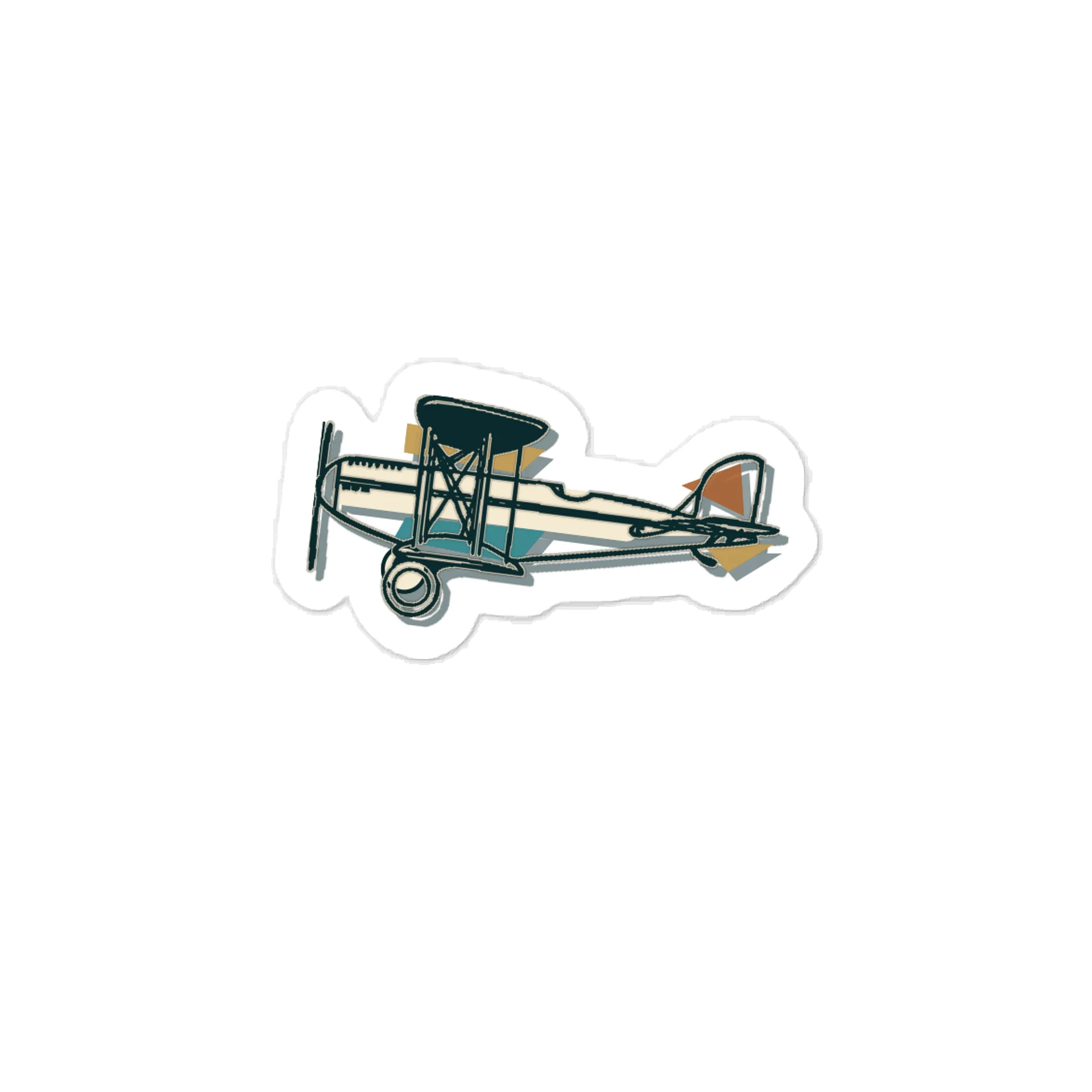 Blue-Grey Biplane Sticker product image (1)