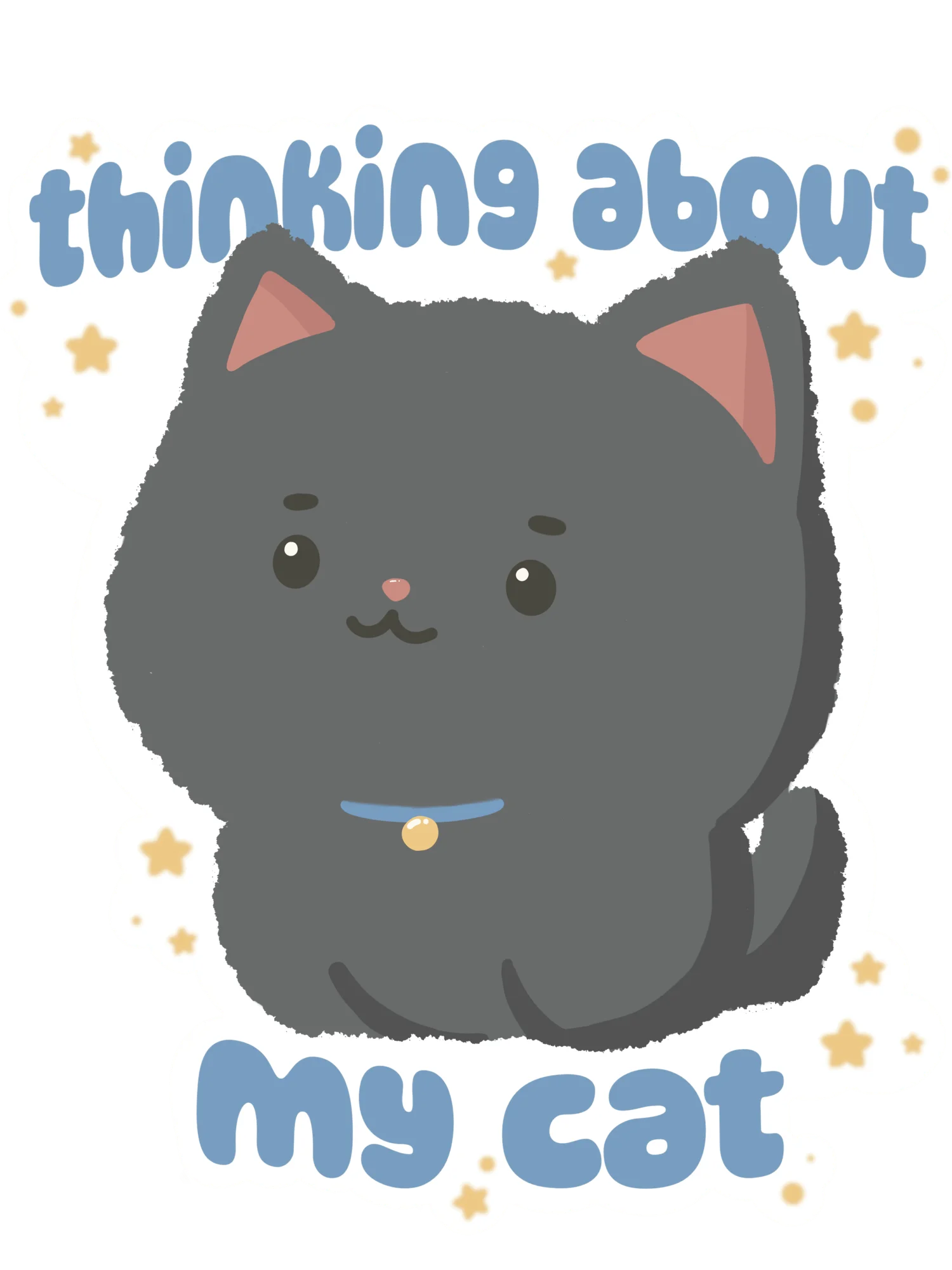 'Thinking About My Cat' Sticker product image (6)