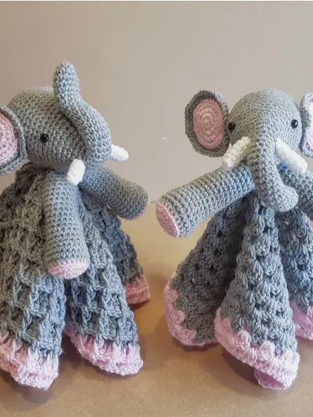Crochet Elephant Lovey Pattern, Waffle or Granny Stitch PDF Pattern - Crafting Happiness product image (1)