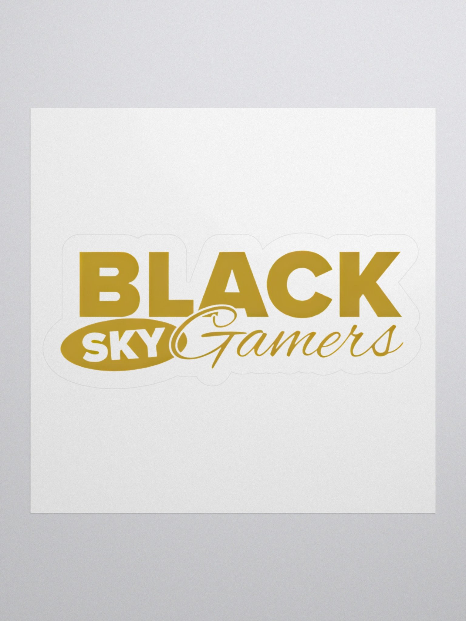 Golden BlackSkyGamers Lettering Kiss Cut Stickers product image (1)