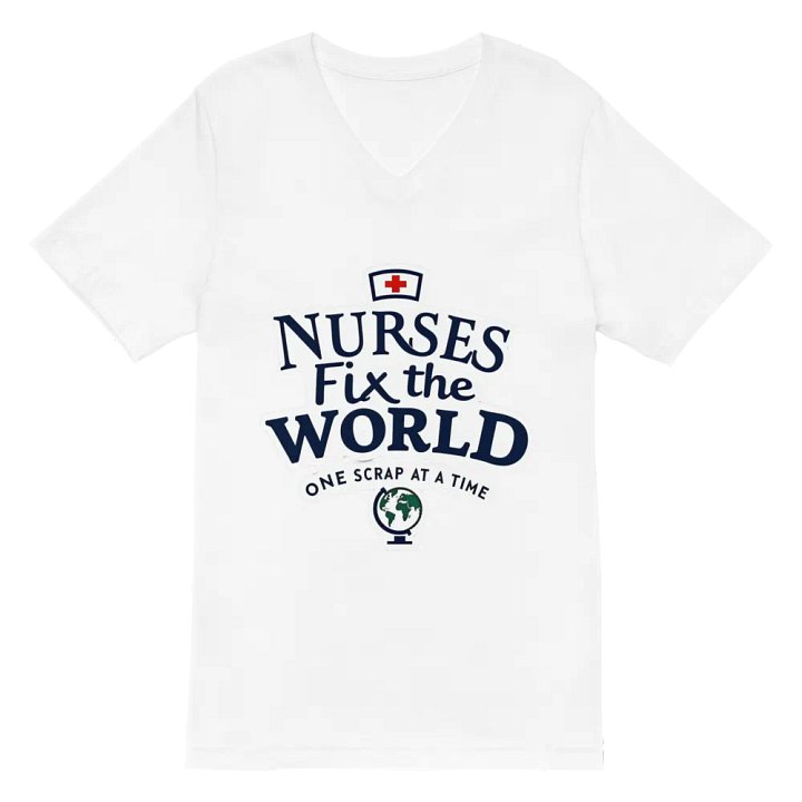 NURSES Fix the WORLD V-Neck T-Shirt product image (2)