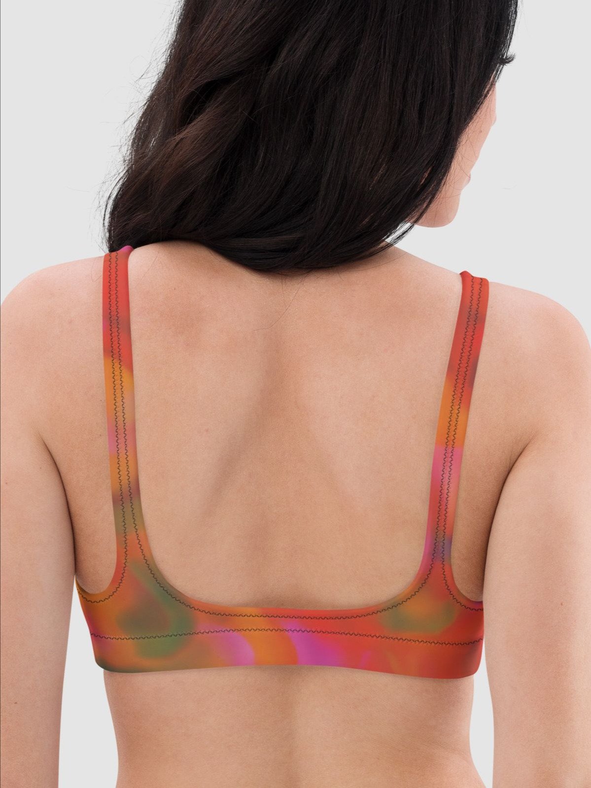 Recycle Padded Bikini Top "Trendy Vibrant Pink Orange Tie Dye" Printed product image (3)