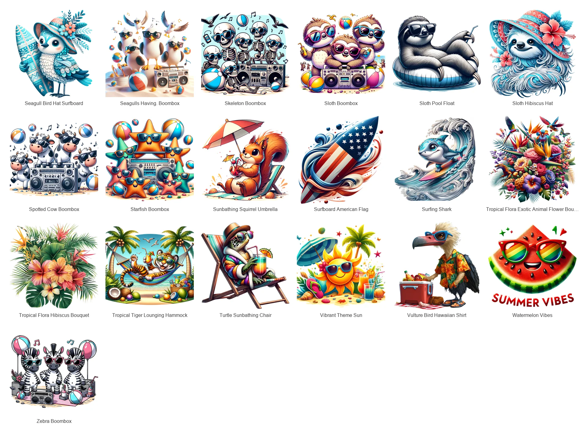 Beach & Summer PNG Bundle Vol 1 | 68 Designs | Commercial Use | Sublimation Clipart product image (4)