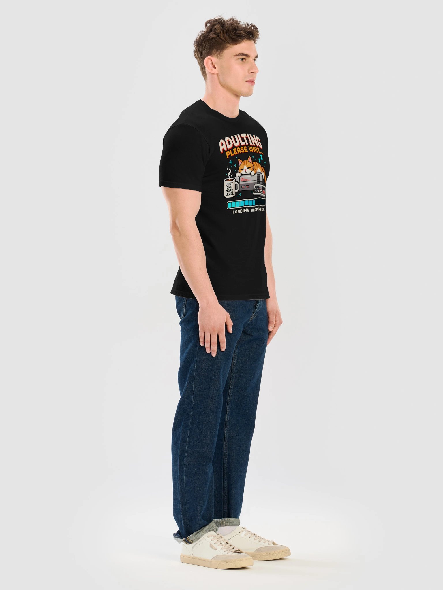 Adulting Please Wait Cat Gamer Tee product image (11)