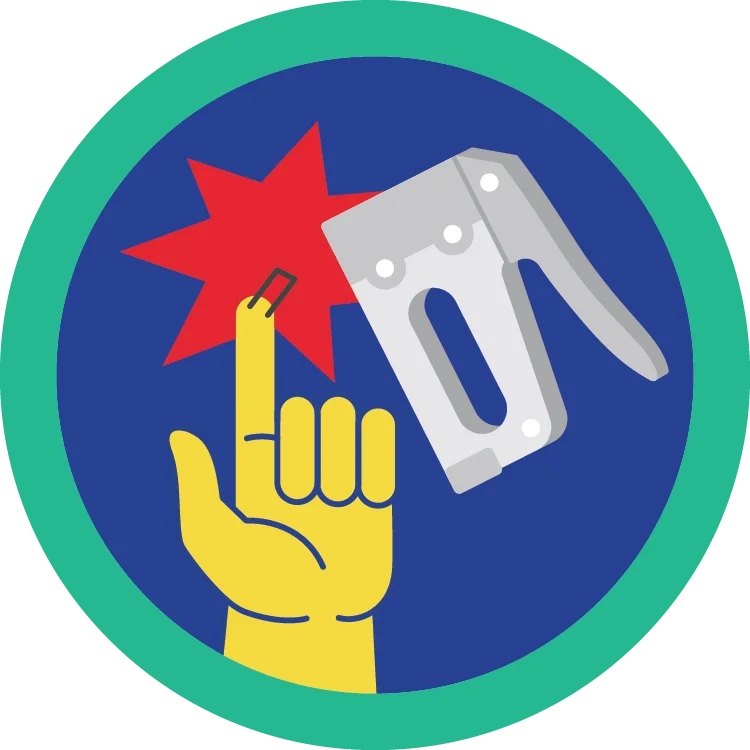 Staple Gun Mishap (de)Merit Badge product image (2)