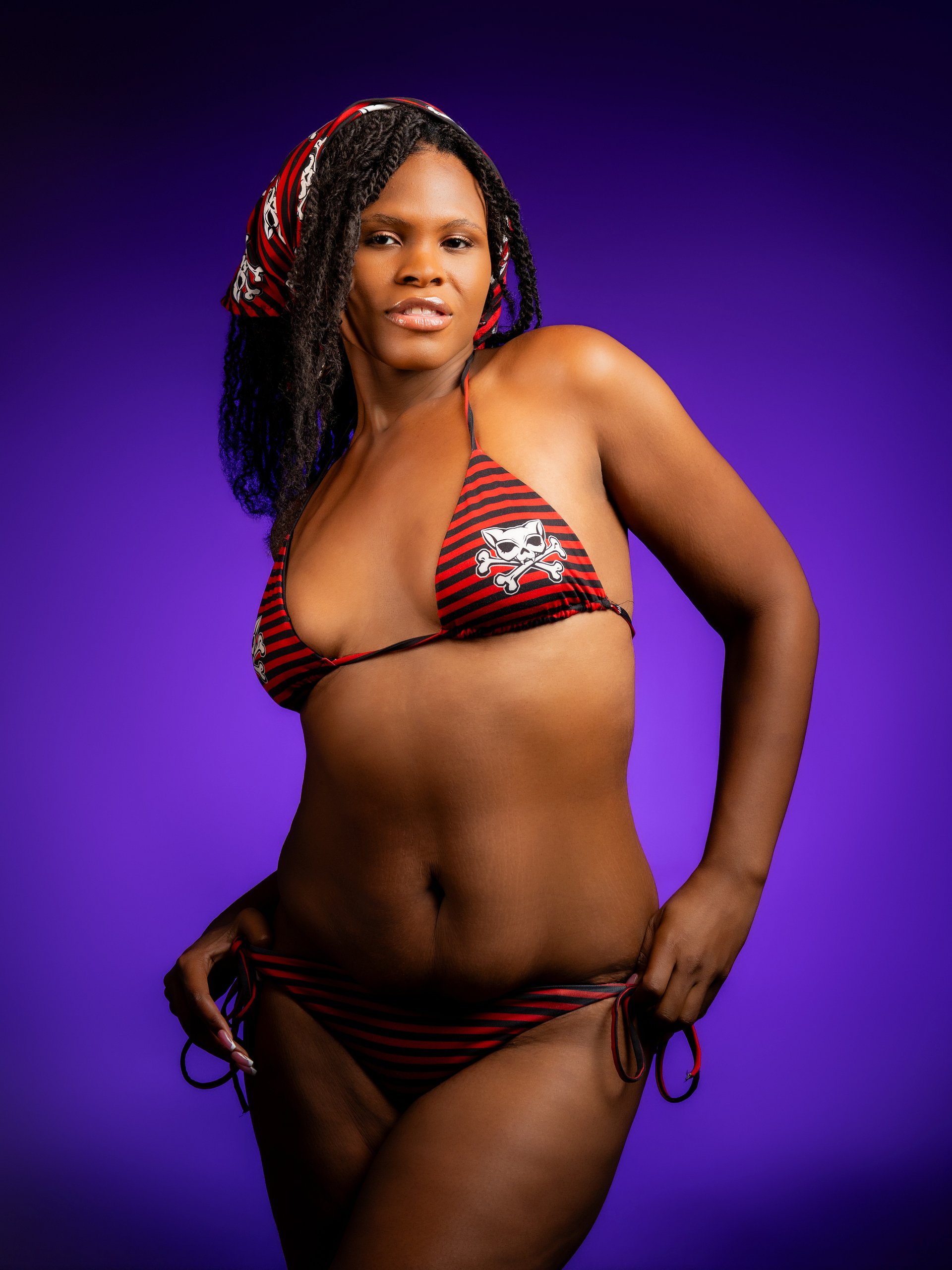 Blaque and Red Kat Skull Bikini product image (1)