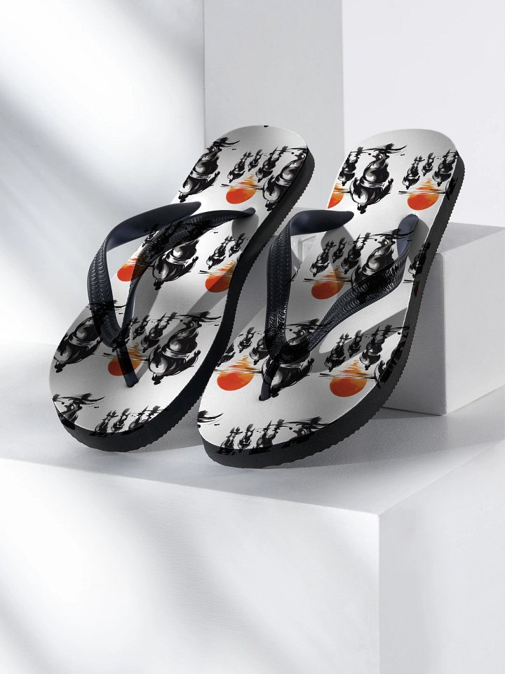 Sunset Cyclist Silhouette Flip-Flops product image (2)