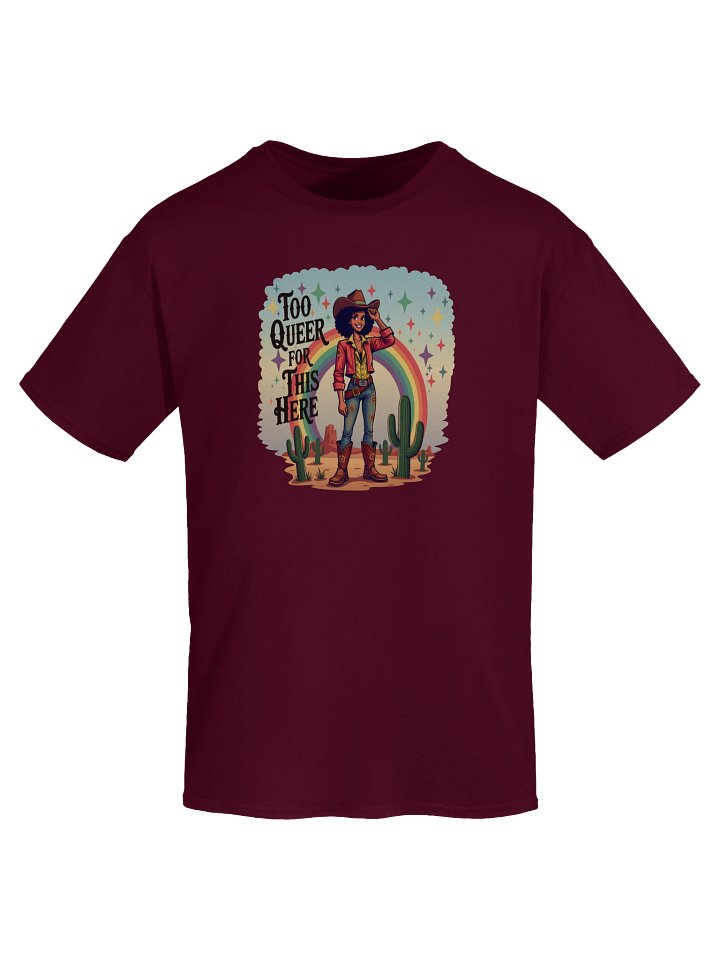 Cowgirl Too Queer For This Here Dark Version Unisex Heavyweight Graphic T-Shirt product image (6)