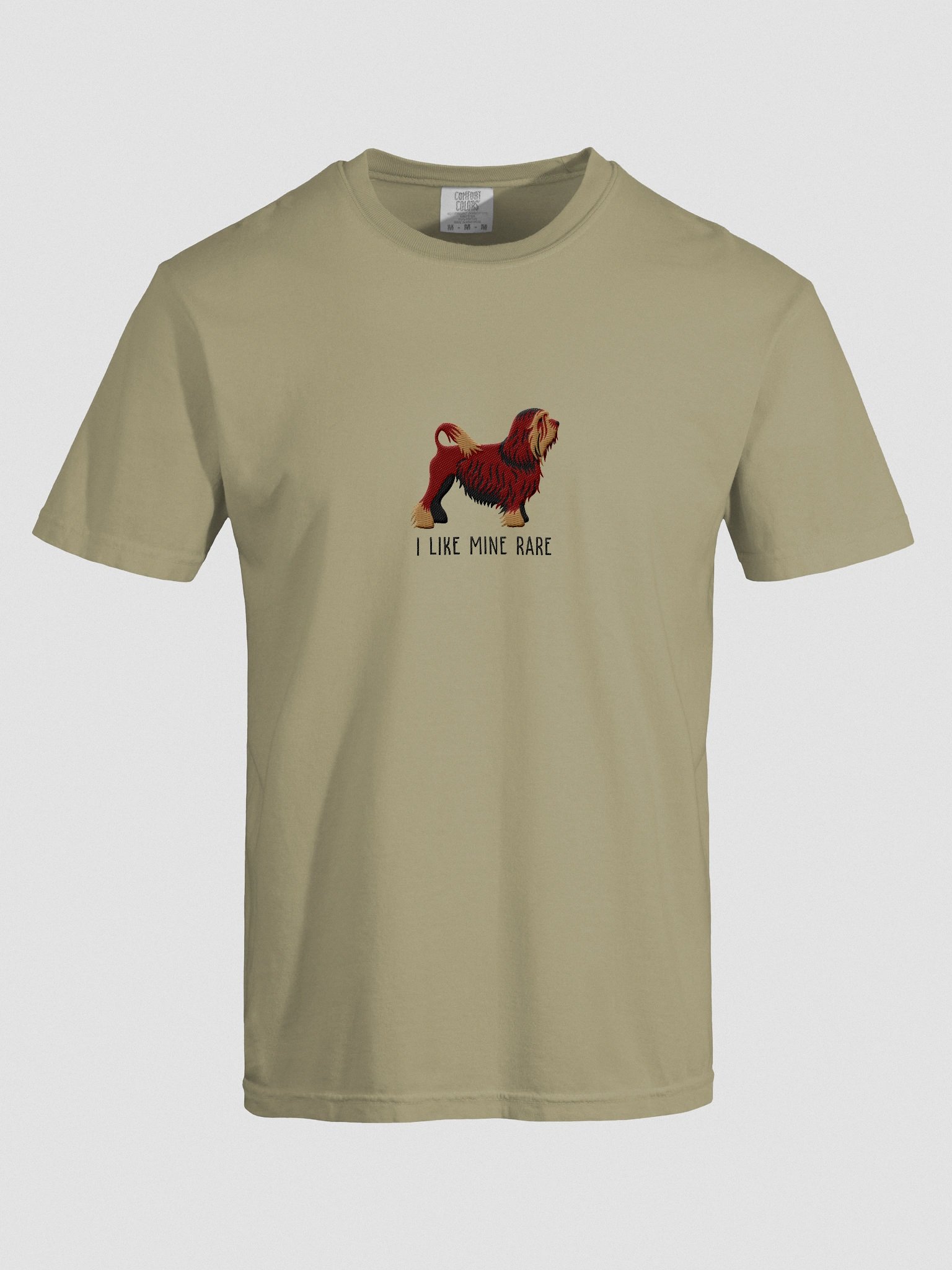 I Like Mine Rare T-Shirt(Embroidered) of a Lowchen(Chocolate) product image (10)