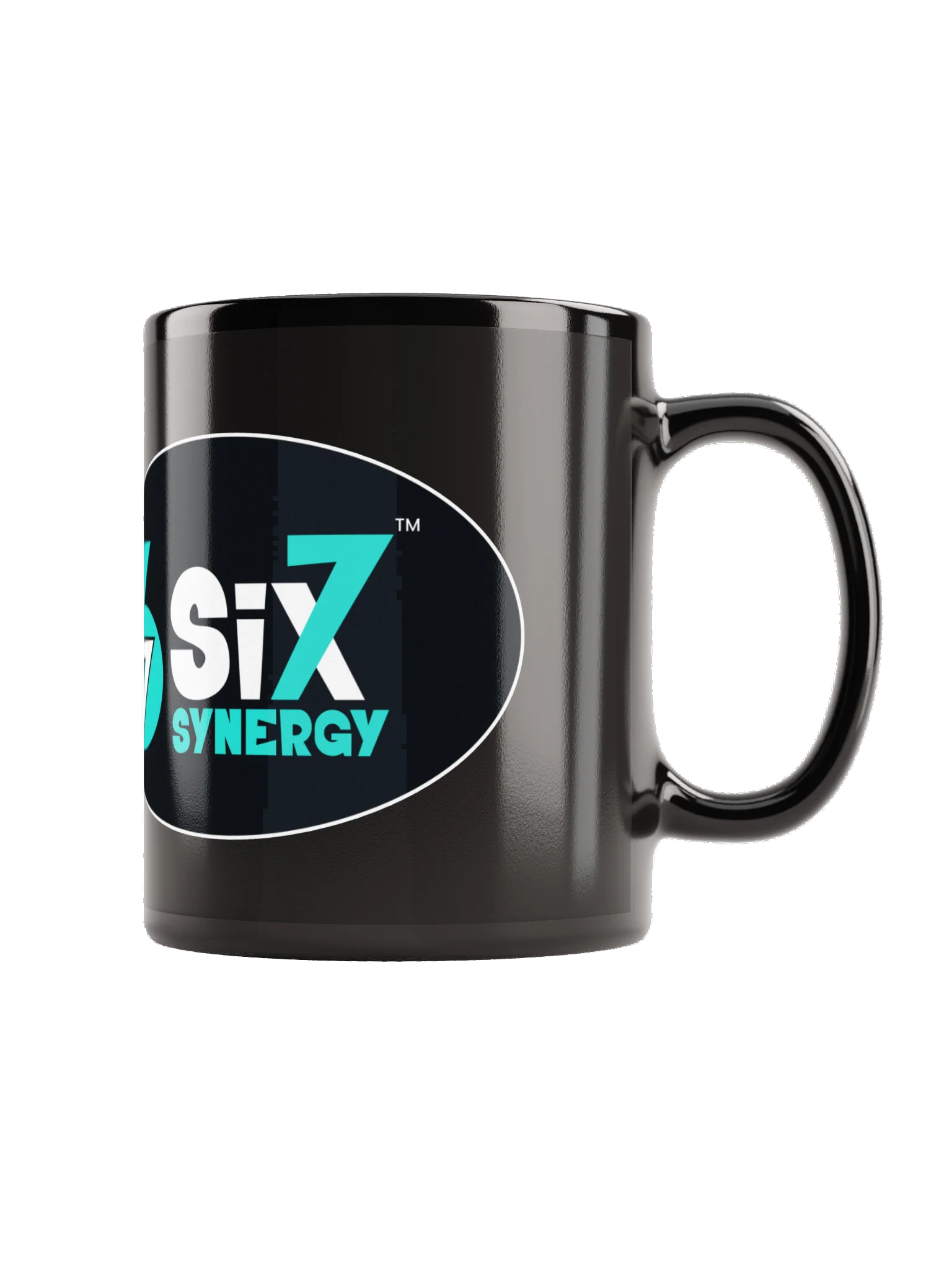 Black ceramic glossy coffee cup - main logo and Bomb card (11 or 15 oz) product image (3)