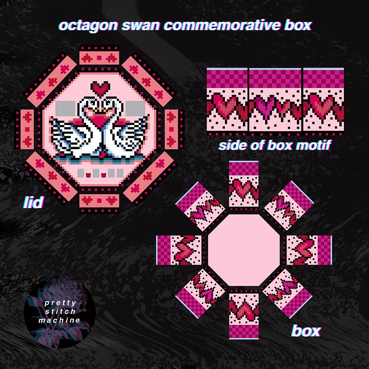 Commemorative Swan Keepsake Octagon Box Plastic Canvas Pattern product image (2)