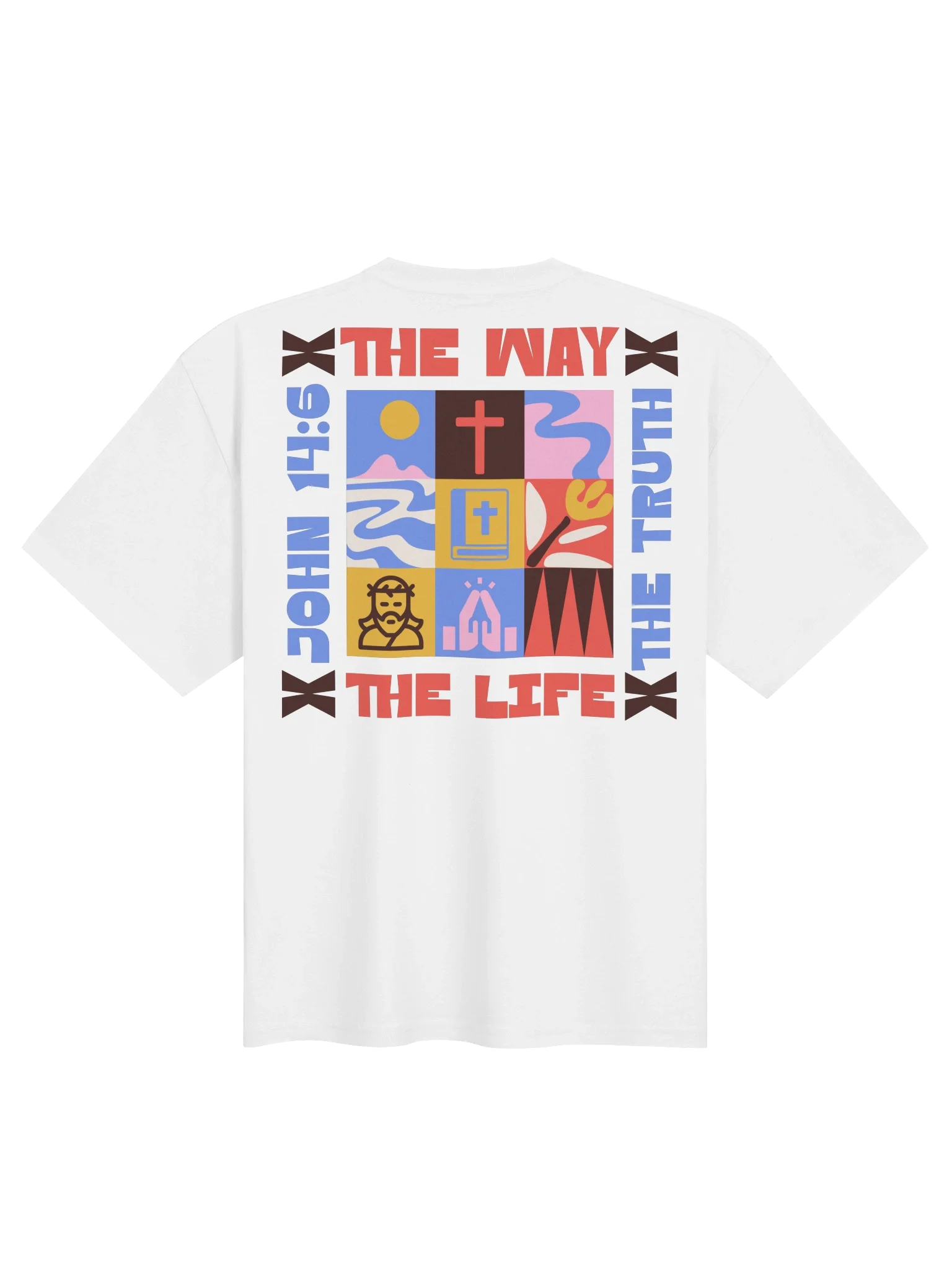 'THE WAY & THE LIFE' Oversized Tee — back view