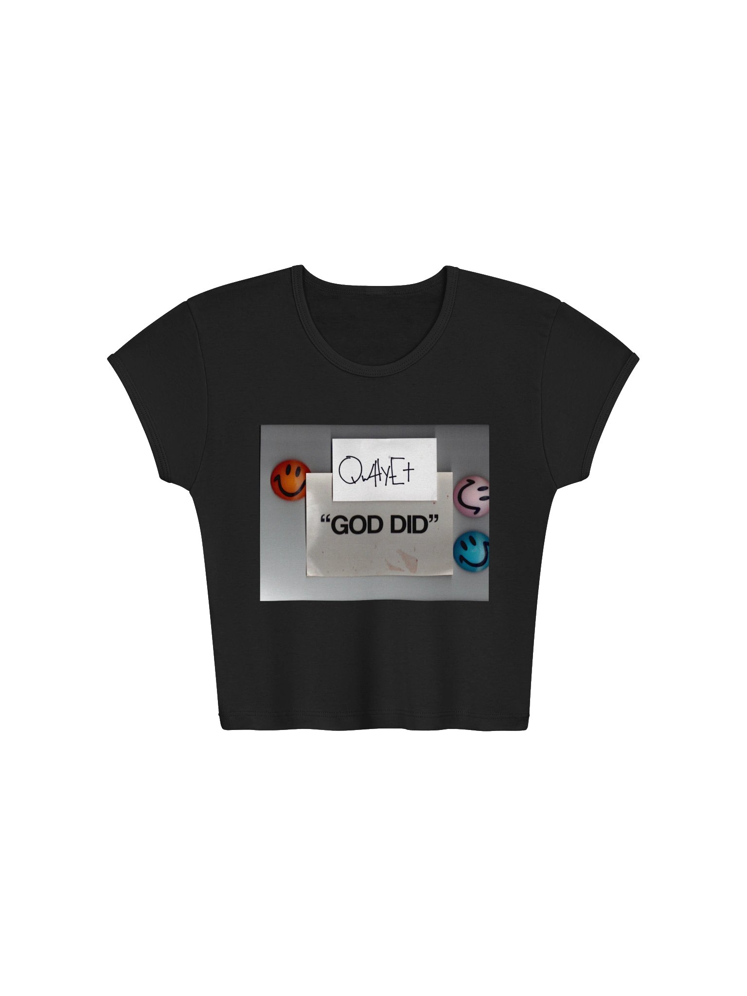 QWHYET "GOD DID" Ribbed Crop Top product image (4)