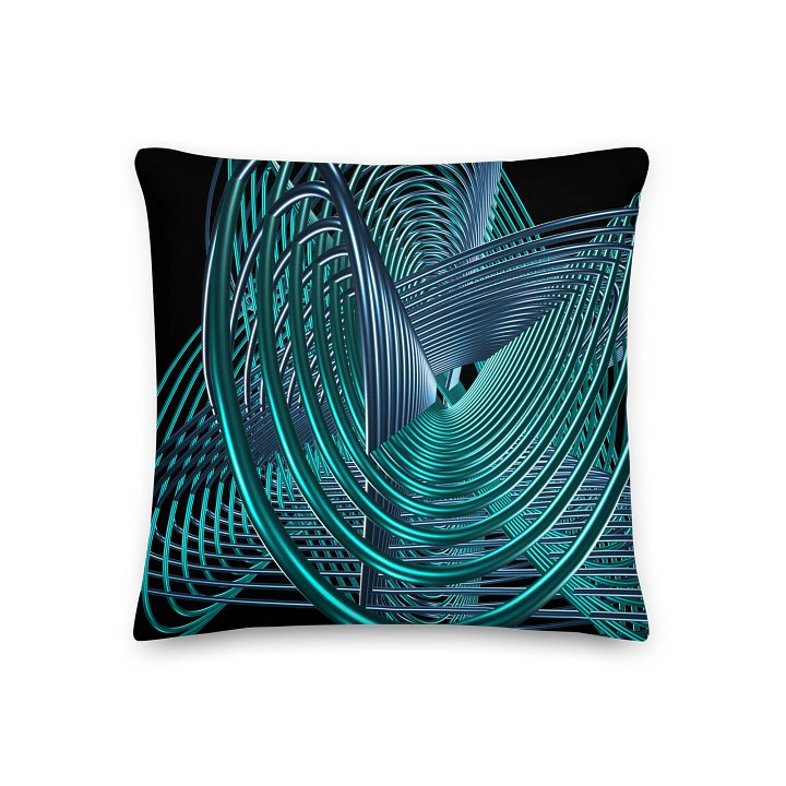 Oscilloscopic Dance 1+2 - Lissajous Figures Mathematical Art Pillow product image (2)
