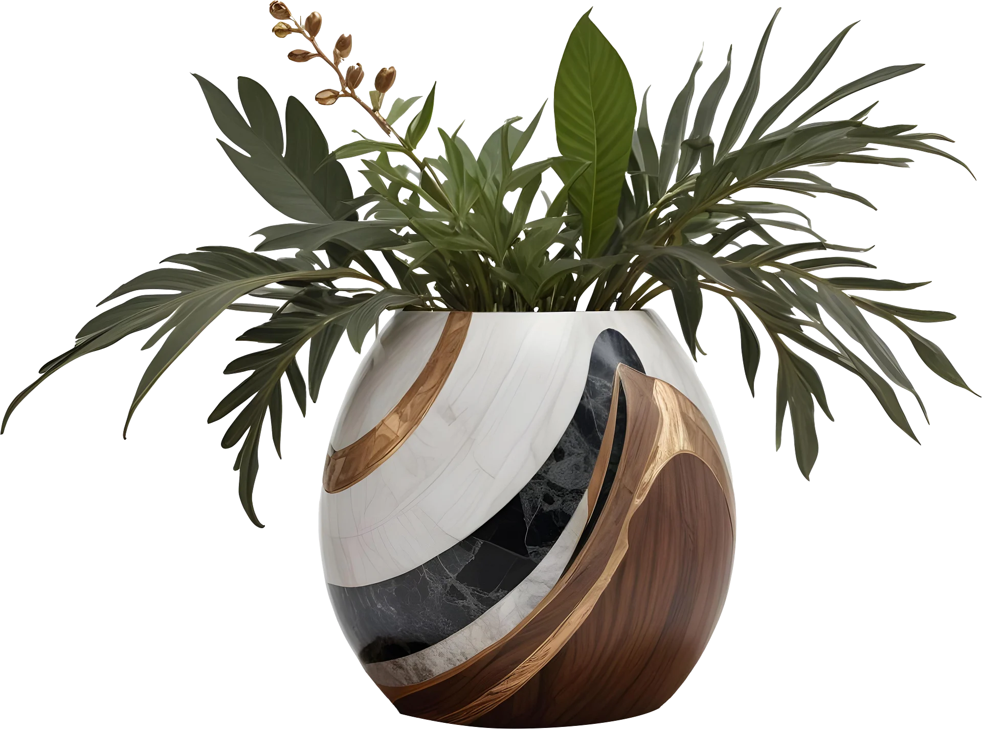 Dream of Eternity Collection – Art Deco Curved Planter – PNG product image (1)