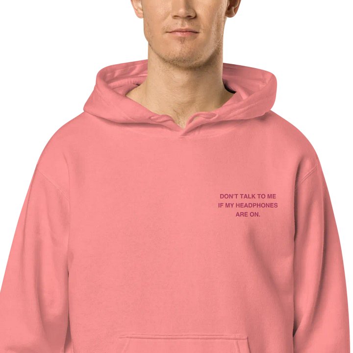 L.C. HEADPHONES ON (pink) embroidered pigment hoodie product image (2)