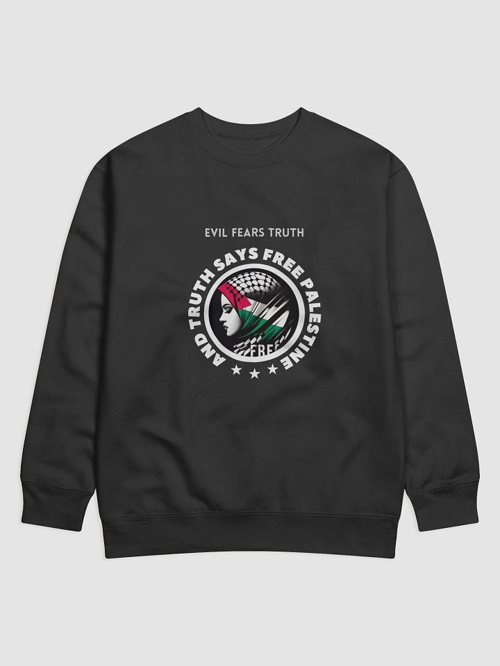 Free Palestine Headscarf Artistic Sweatshirt | Evil fears truth, and truth says: Free Palestine. product image (1)