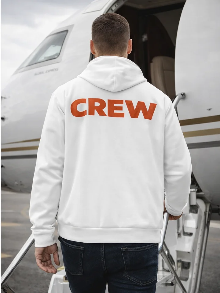 Fliegerjacke mit MaydayFile Logo und organen CREW-Schriftzug product image (2)