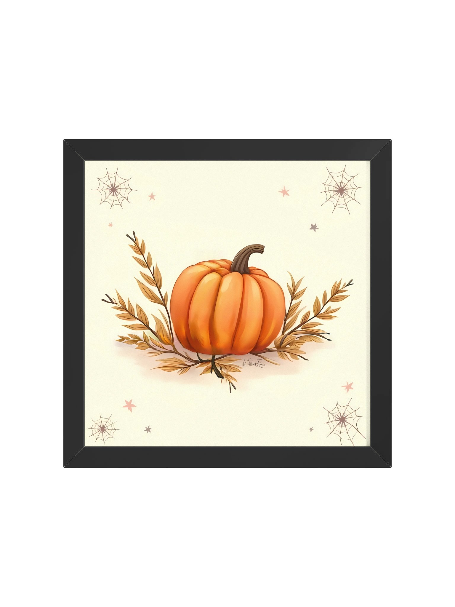 Whiskers Harvest: The Grand Pumpkin — Framed Watercolor Print product image (1)