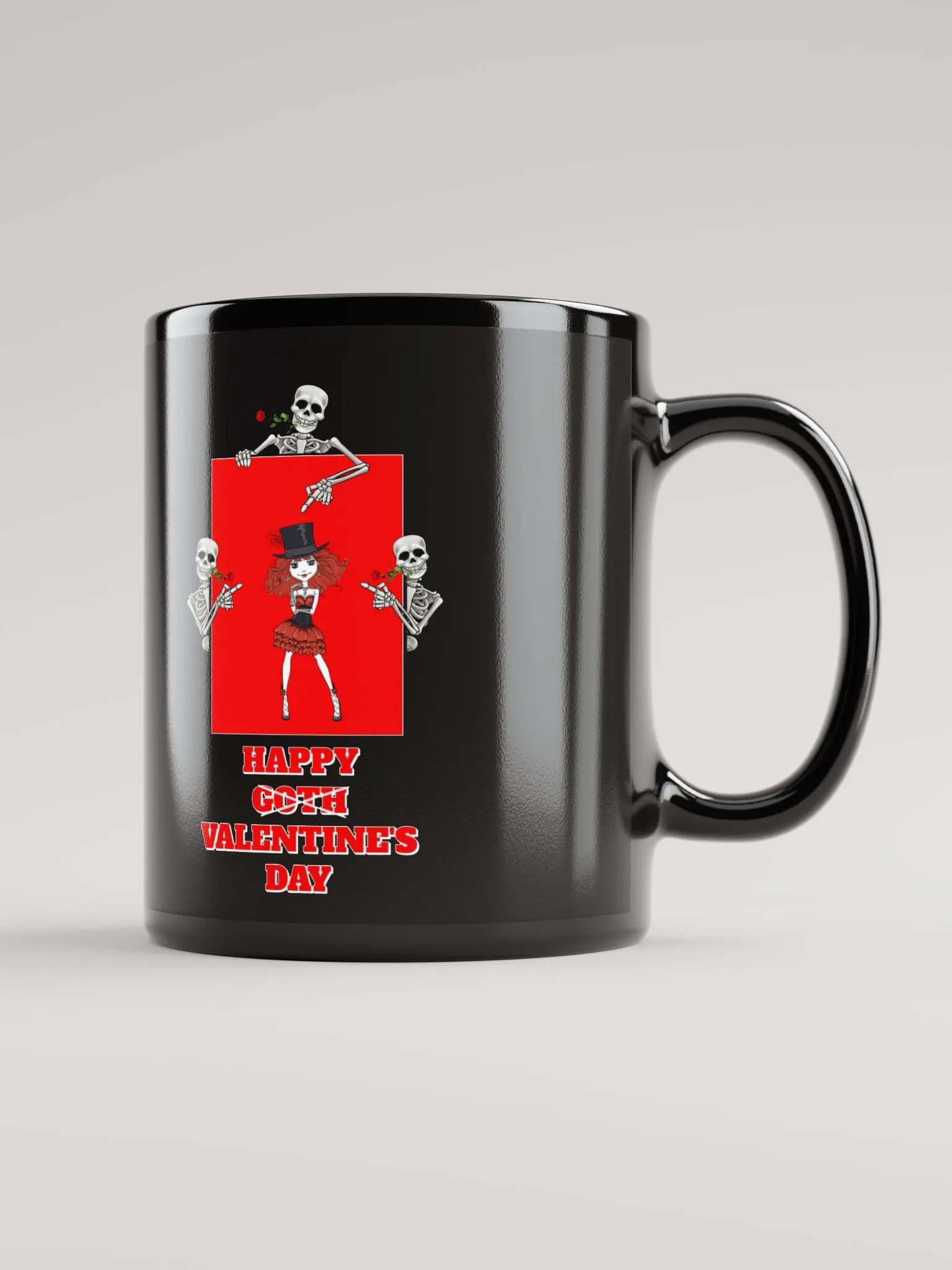 Happy Goth Valentine's Day Black Mug product image (9)
