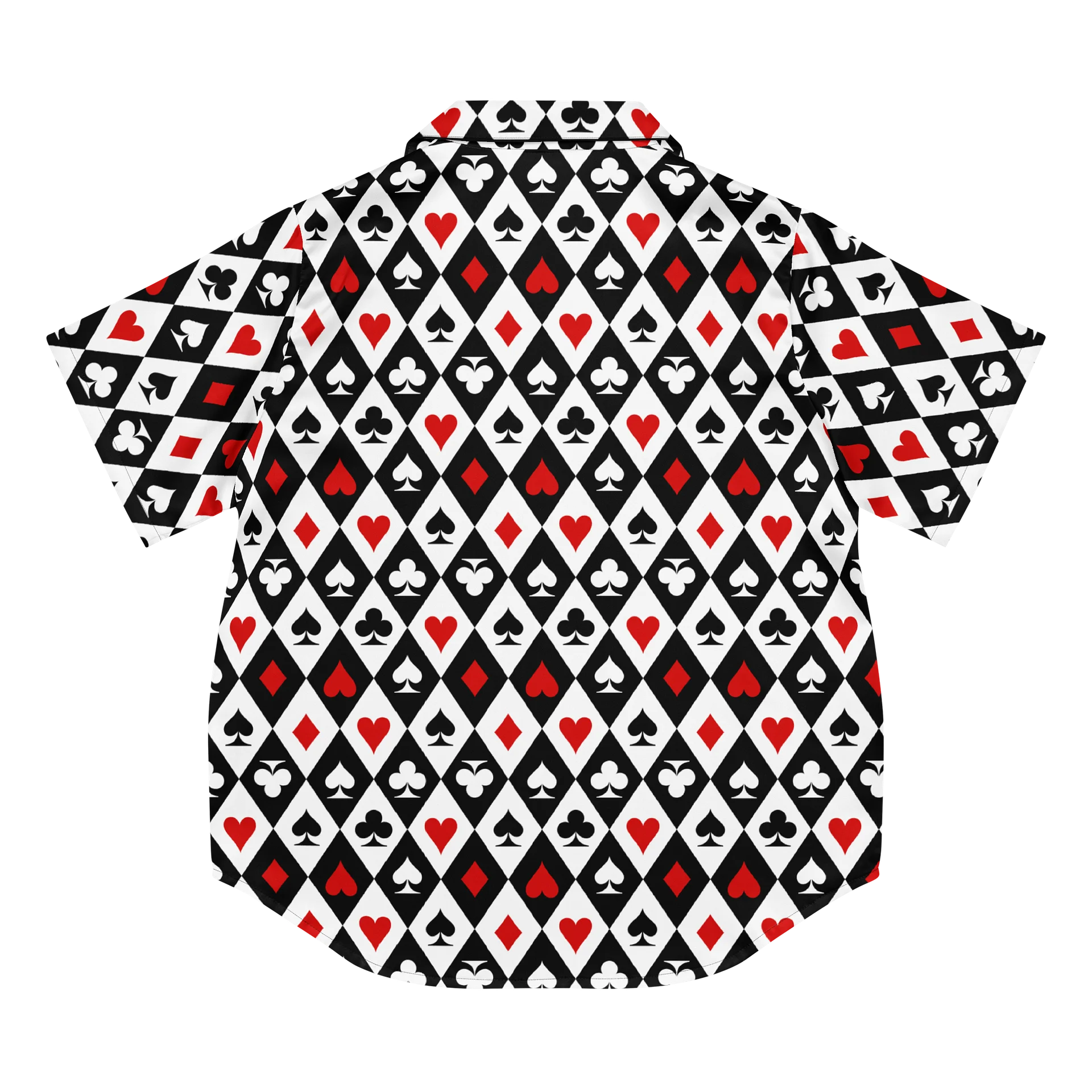 Retro Playing Card Suits Argyle All-Over Print Women's Short Sleeve Pajama Top product image (6)