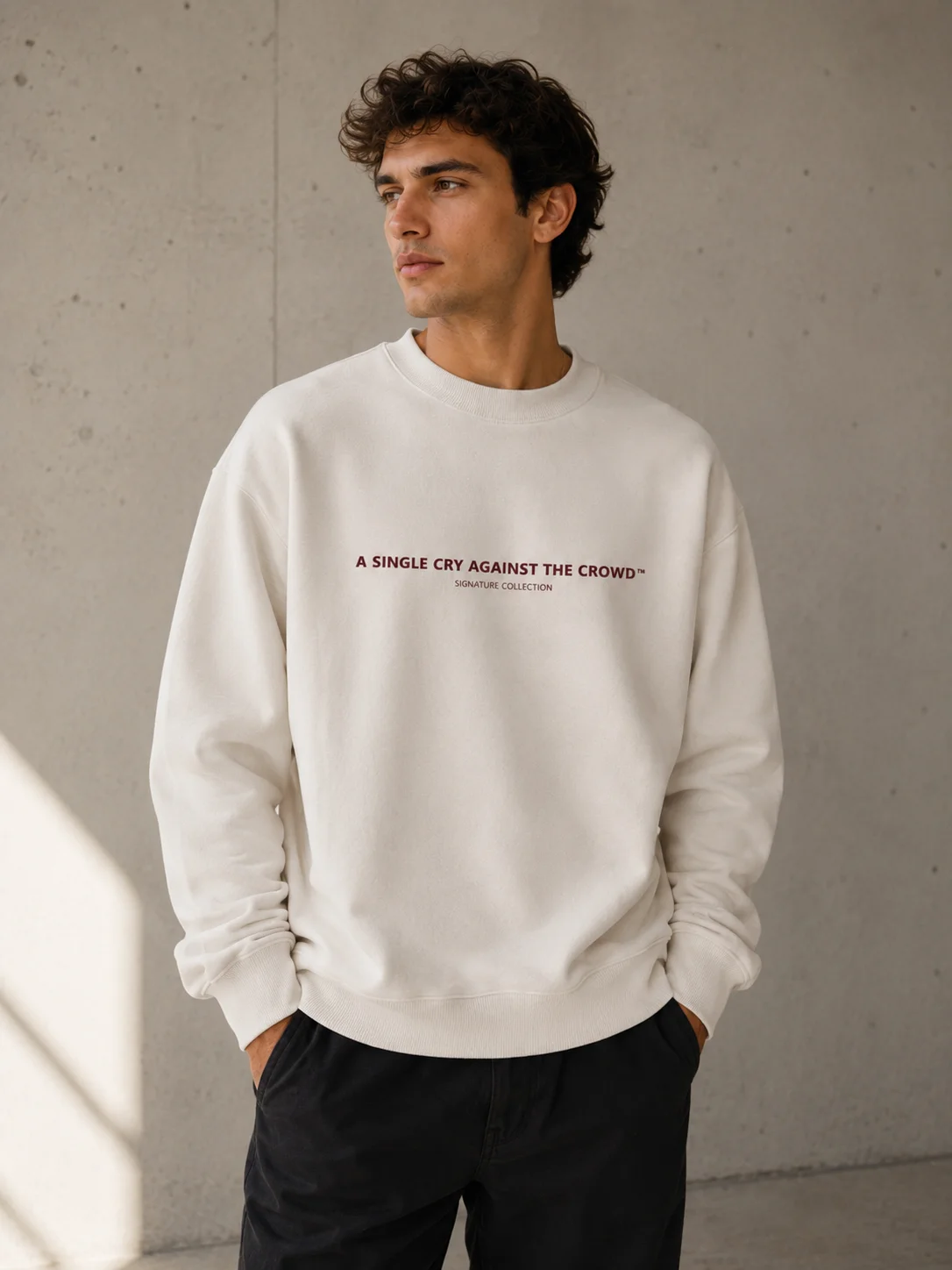 A Single Cry Against the Crowd™ — Signature Heavy Crewneck | Bone Edition product image (3)
