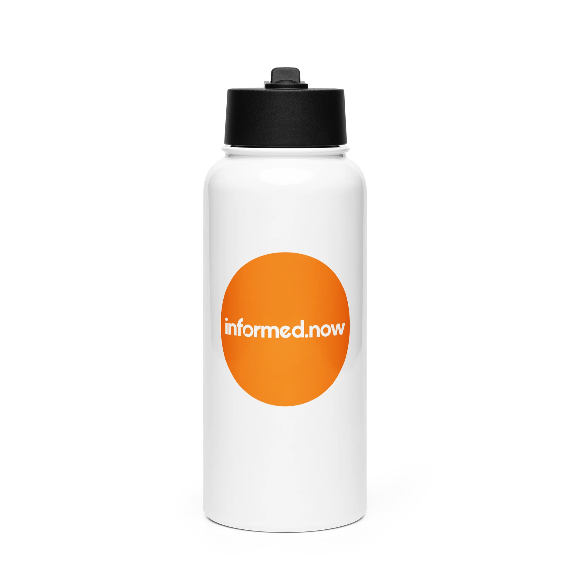 informed.now Stainless Steel Water Bottle with Straw Lid (Orange) product image (1)