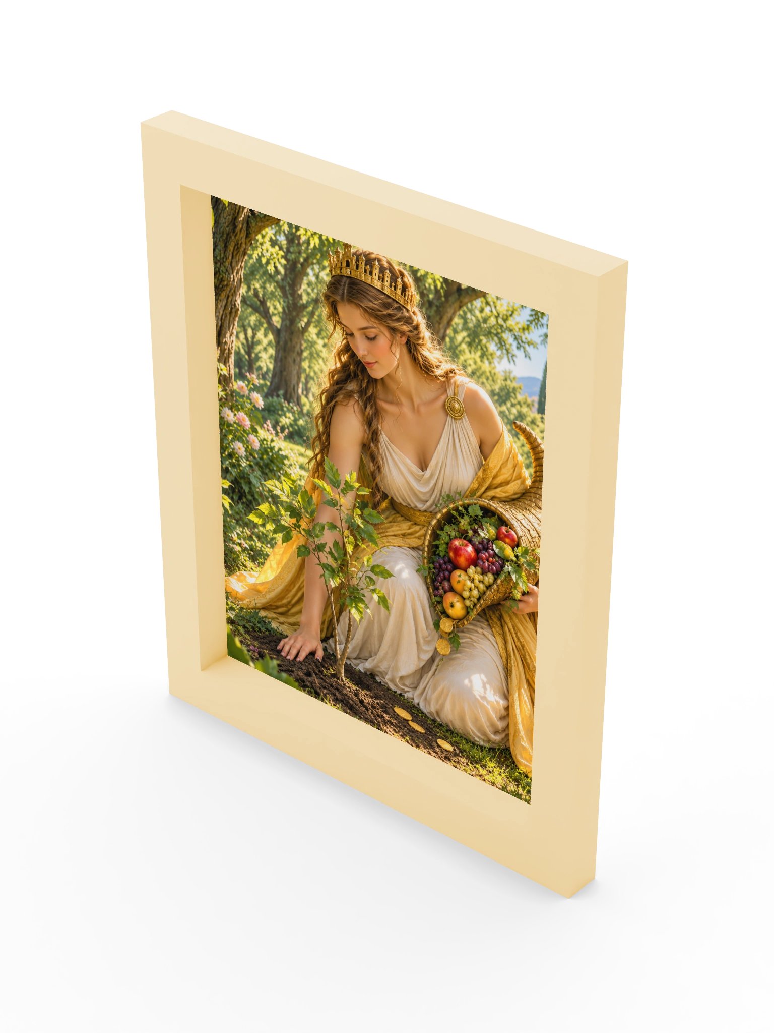 Framed Poster, Golden Goddess Nurturing the Sapling product image (3)