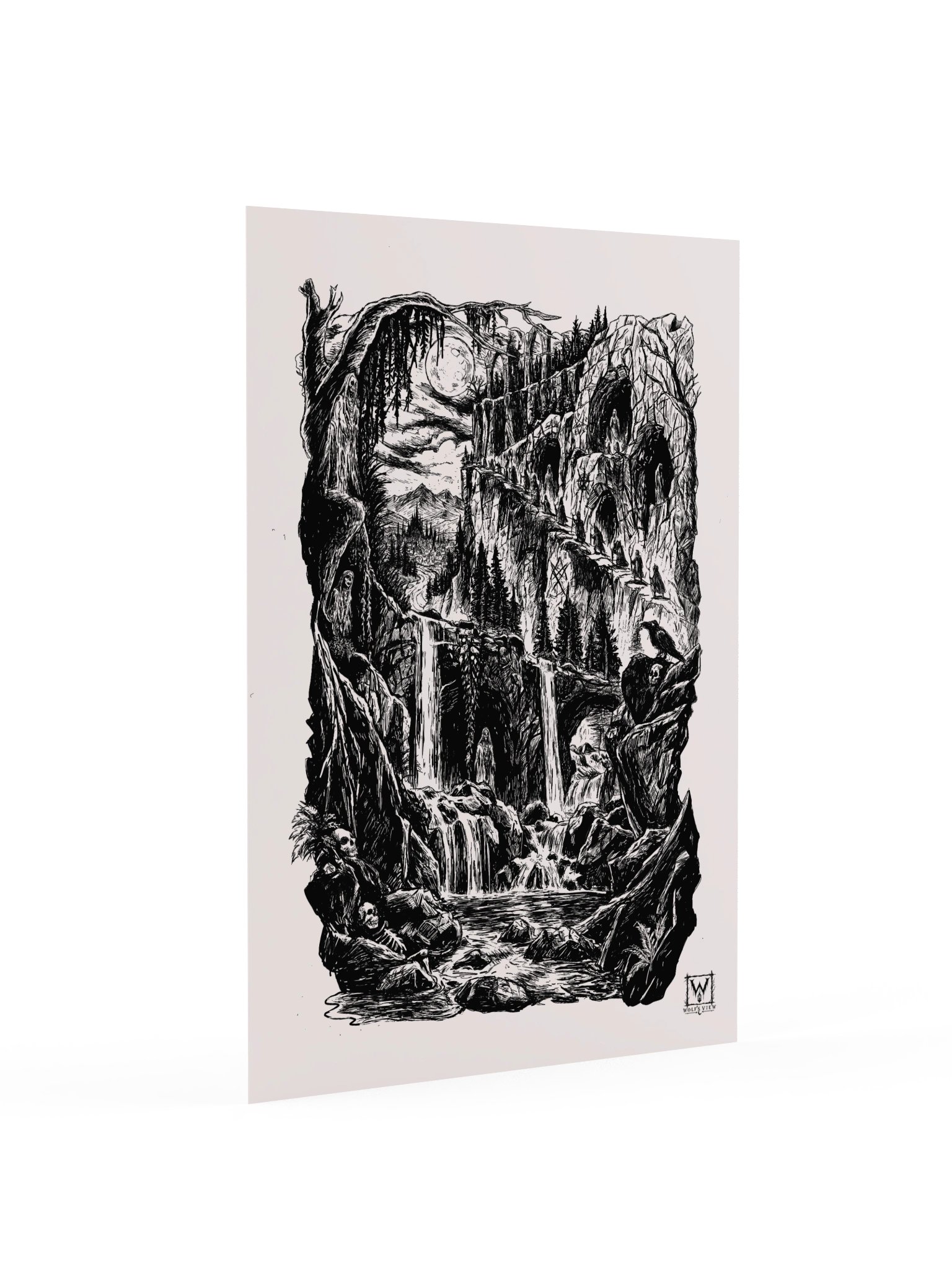 Of Magic, Moons, and Legends — Black and White Print product image (3)