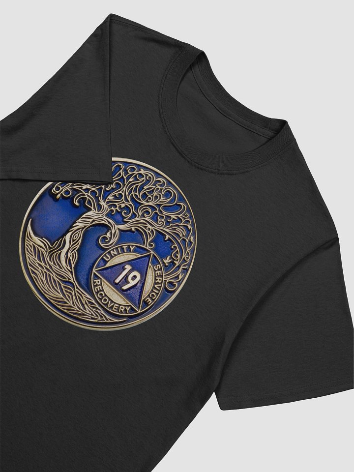 Twisted Tree of Life 19th Year Sobriety Blue Medallion | Recovery T-Shirt Inspiring Sobriety product image (2)