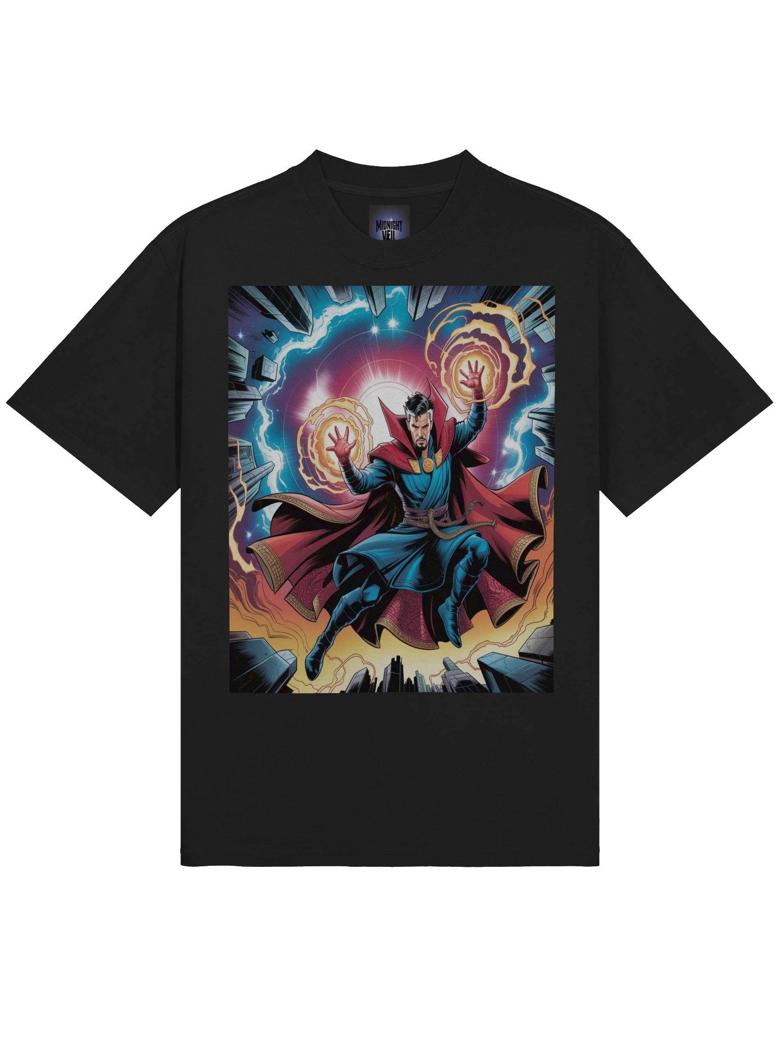 Doctor Strange Urban Enchantment Oversized Faded T-Shirt – Sorcerous Skyline Surge product image (5)