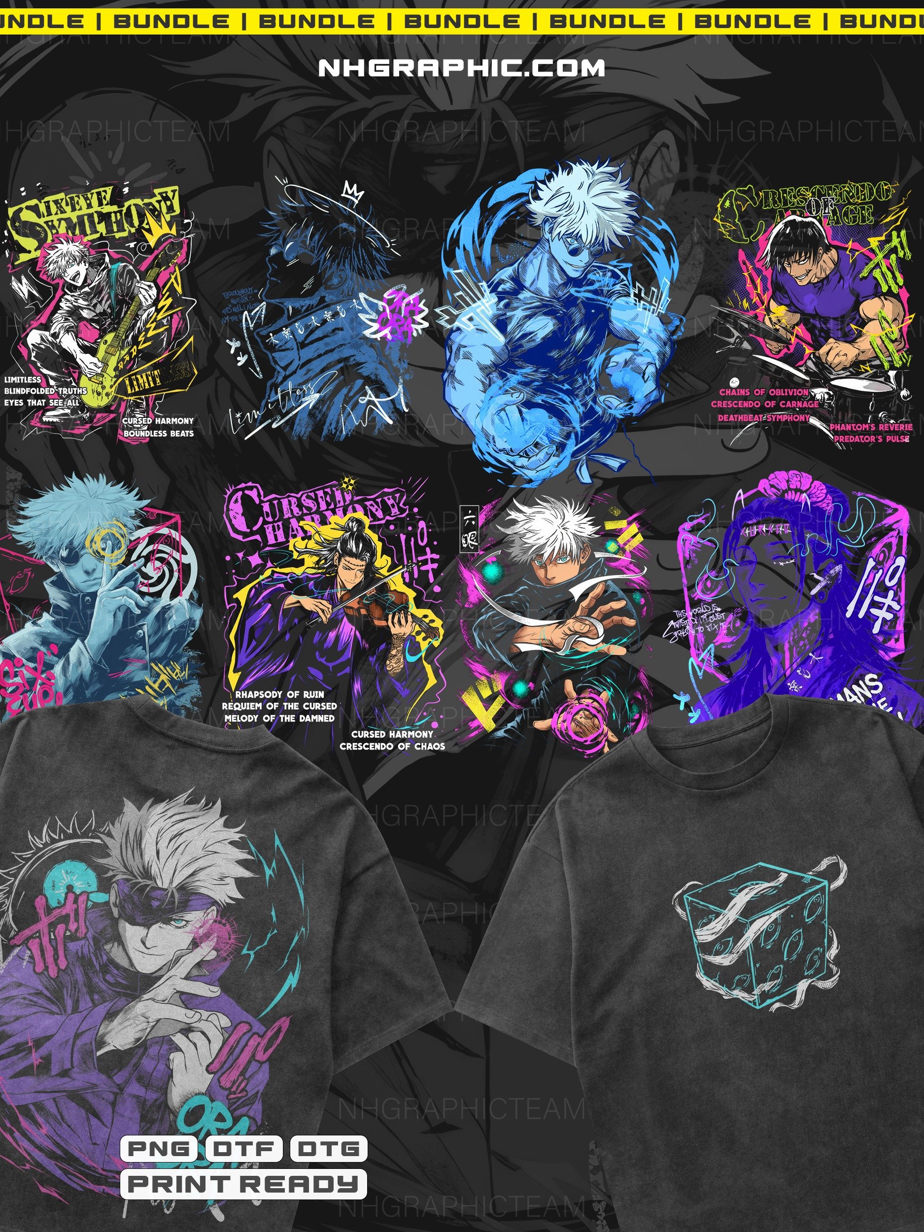 9-Piece 2026 Jujutsu Kaisen Front & Back PNGs product image (1)