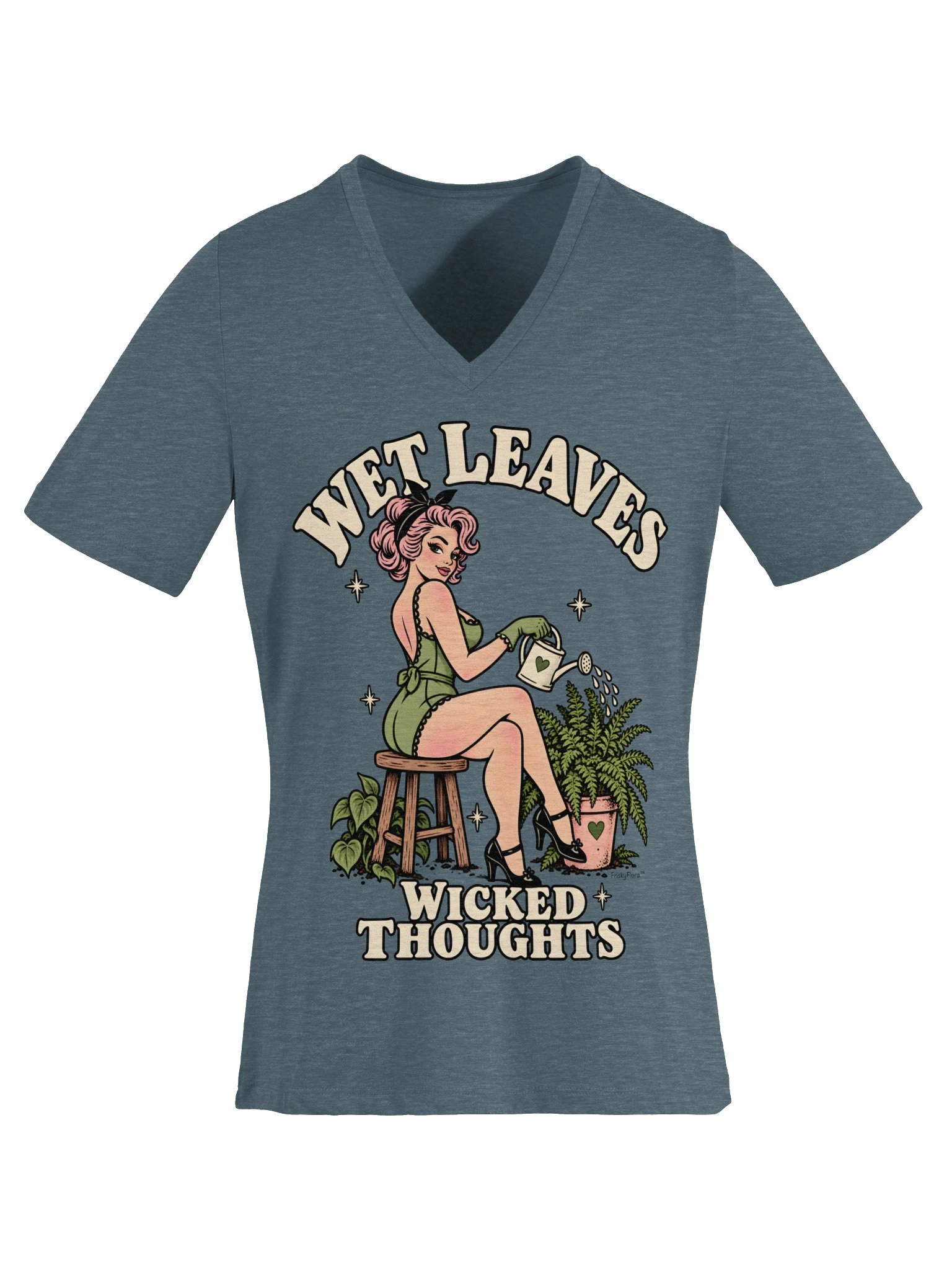 Wet Leaves Wicked Thoughts V-Neck Tee product image (3)