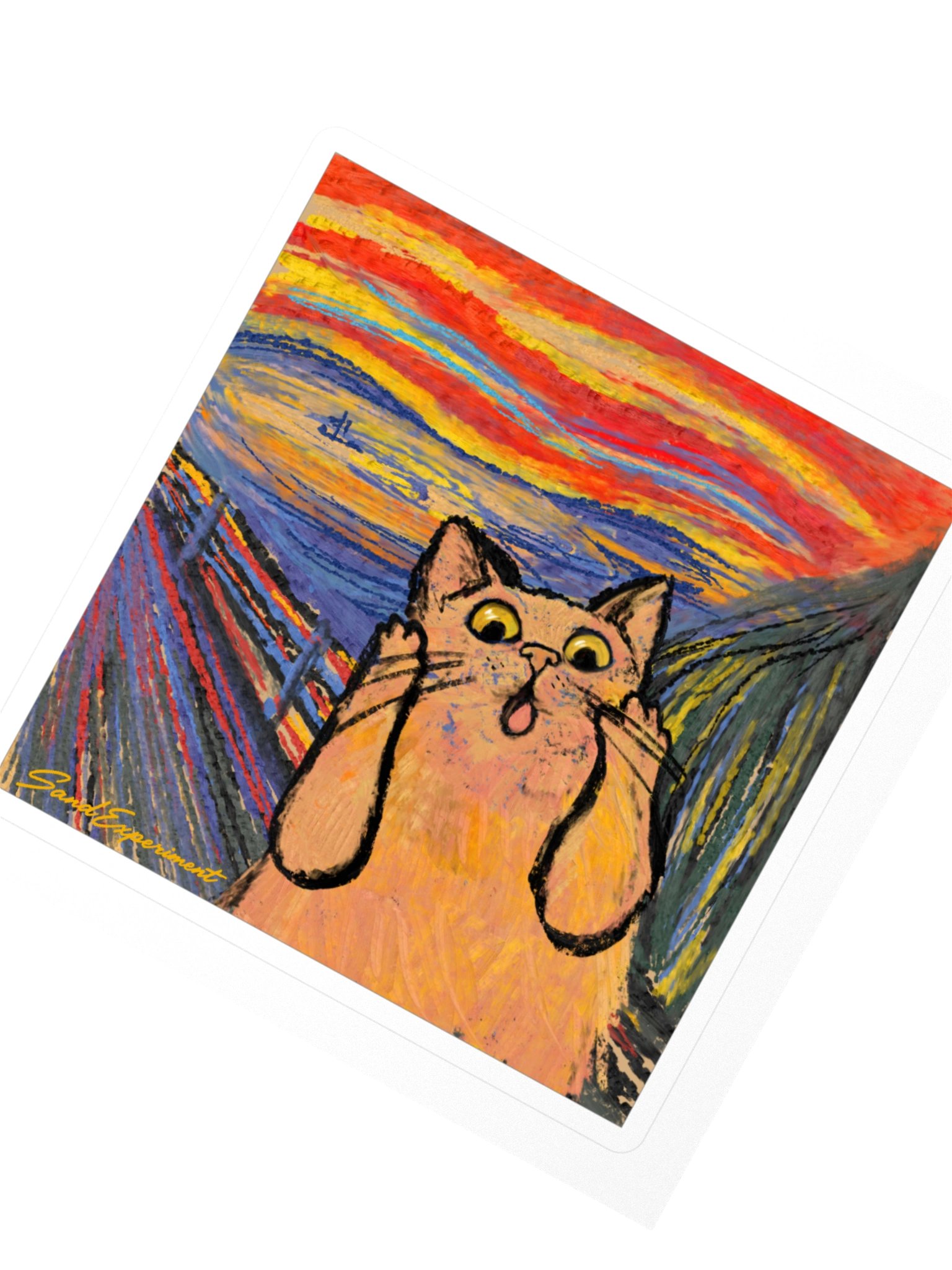 Scream Cat Painting Sticker product image (2)