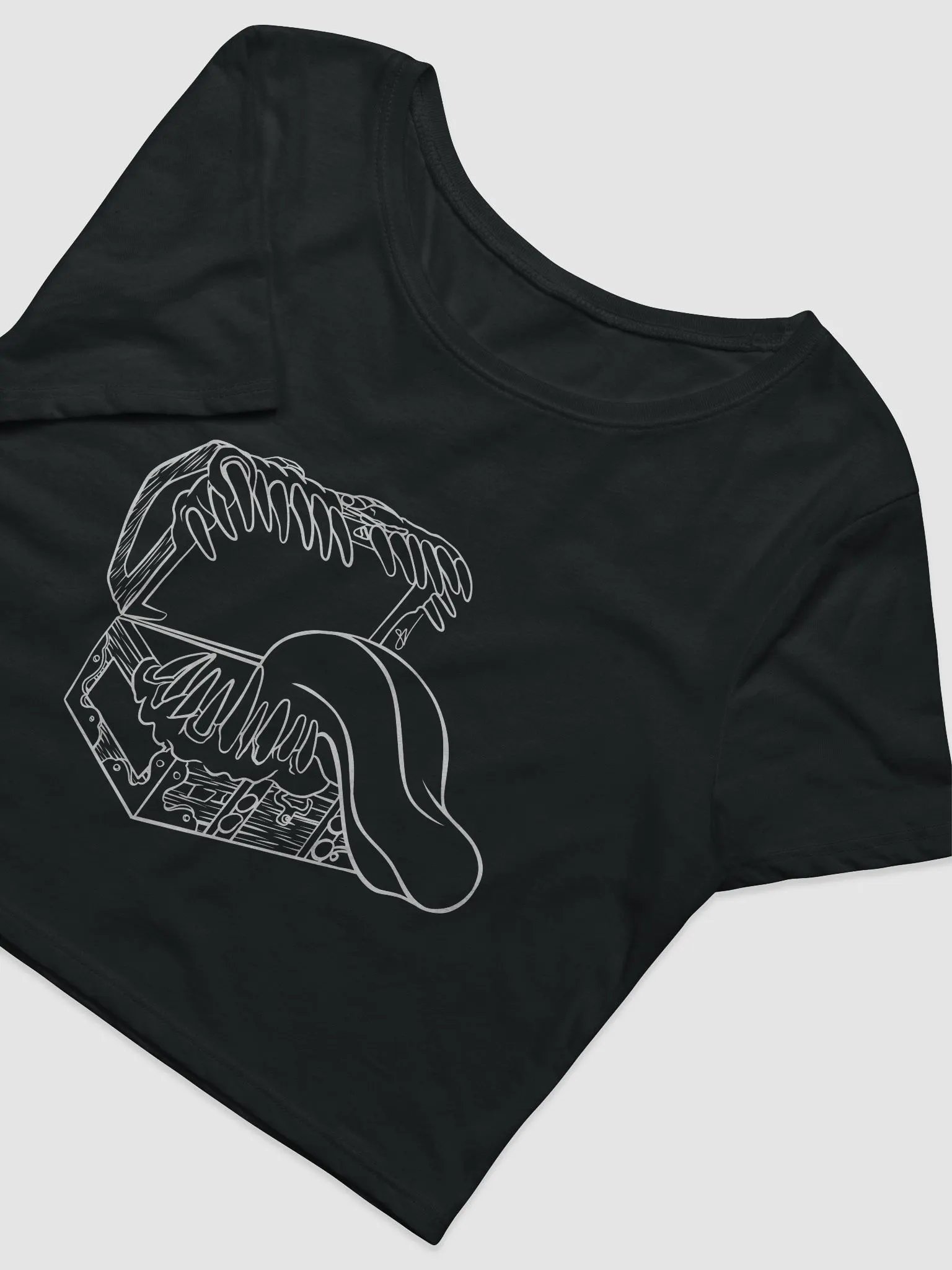 Mimic Chest Crop Top Shirt - White Design product image (1)