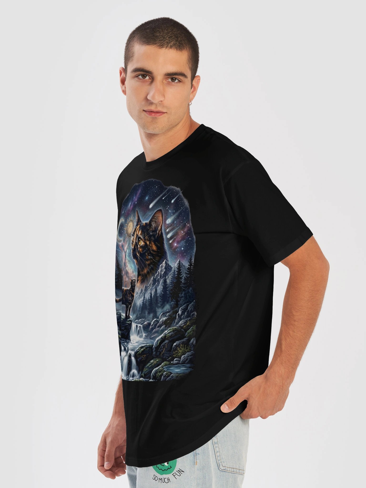 Tortoiseshell Cat Howling to the Moon Shirt - Funny Tortie Cat T-Shirt, Halloween Gifts, Comfort Colors product image (63)