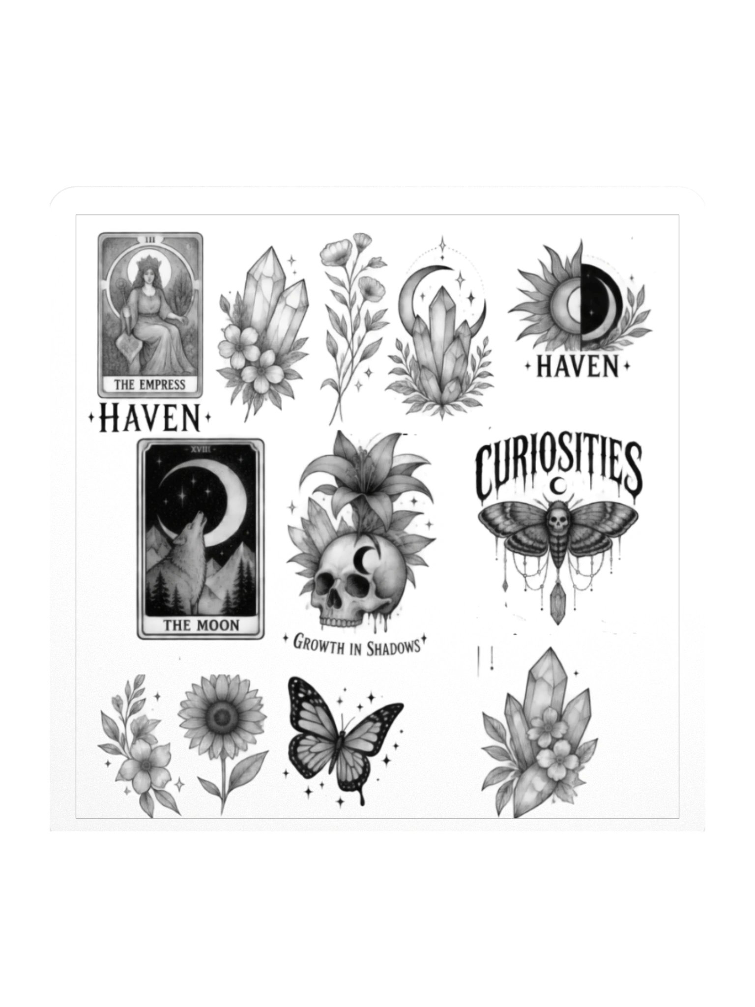 Haven & Curiosities Sticker Sheet | Tarot, Crystals & Botanical Art product image (2)