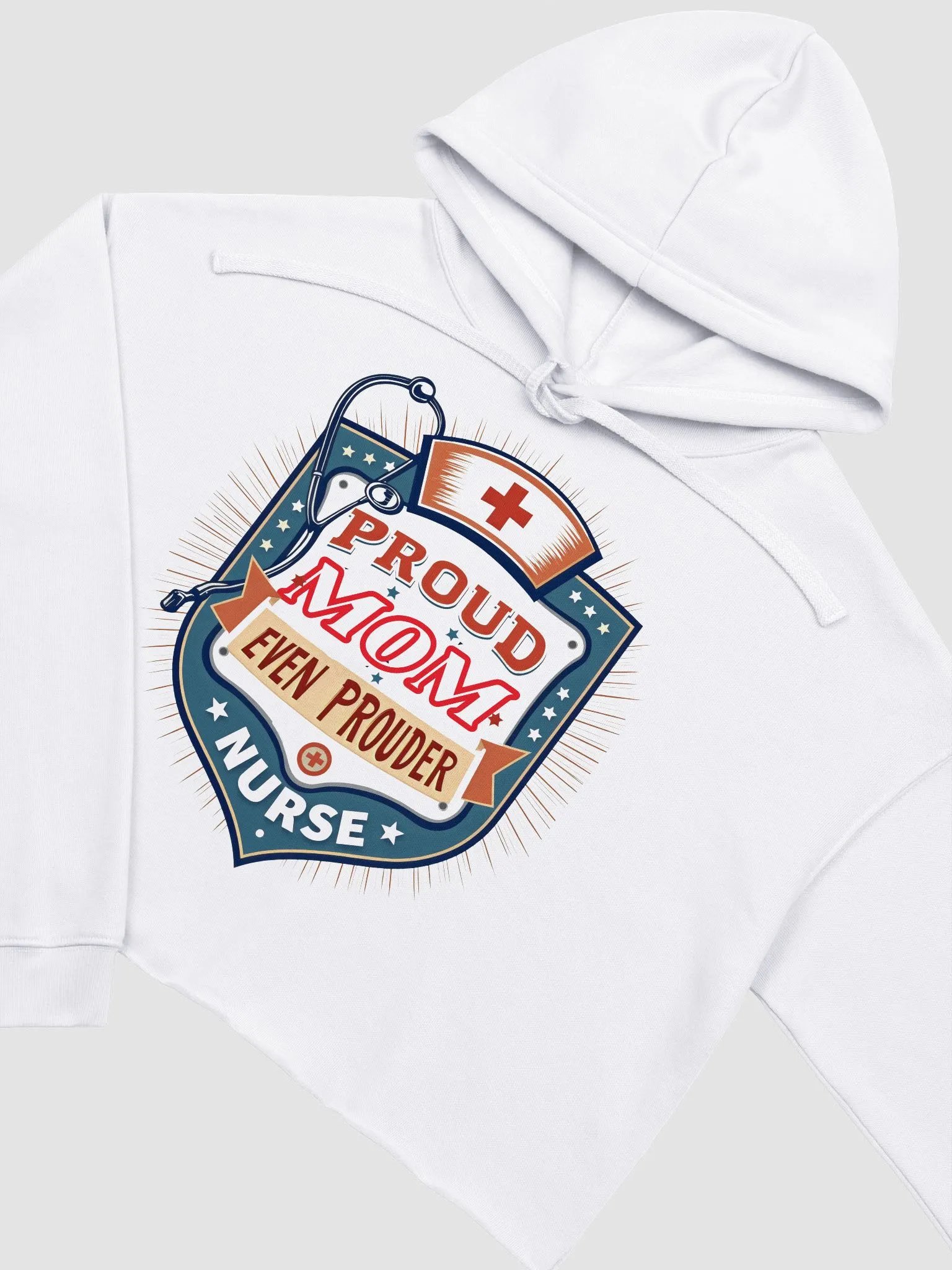 Proud Mom Nurse Emblem Crop Hoodie product image (11)