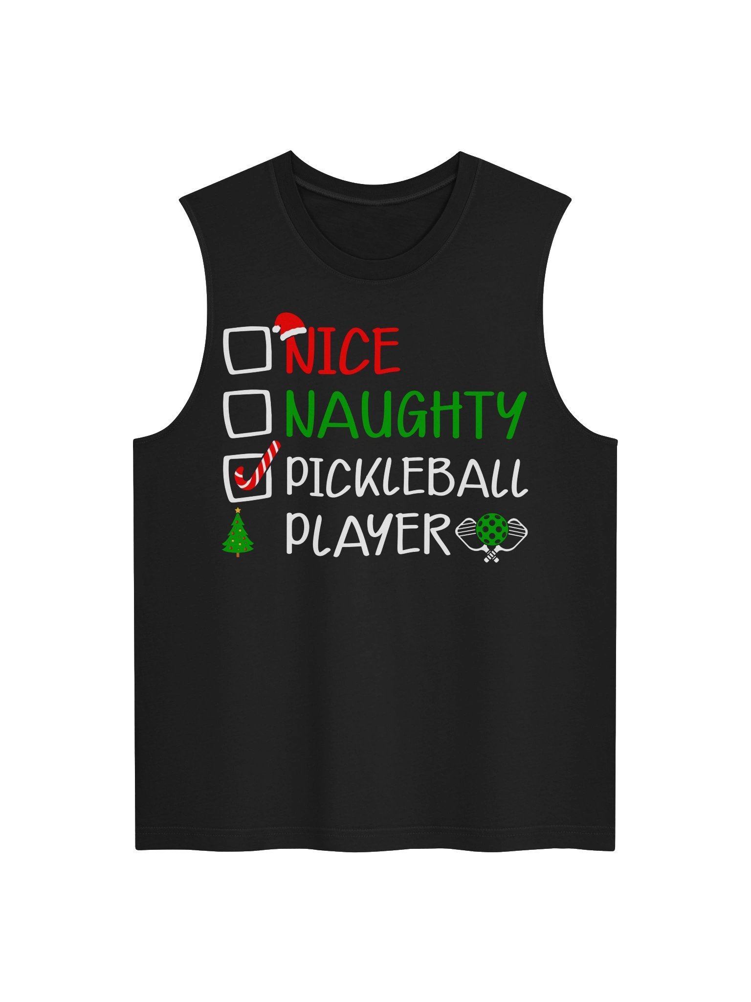 Nice Naughty Pickleball Player Tank Top – Christmas Pickleball Tank Topv product image (1)