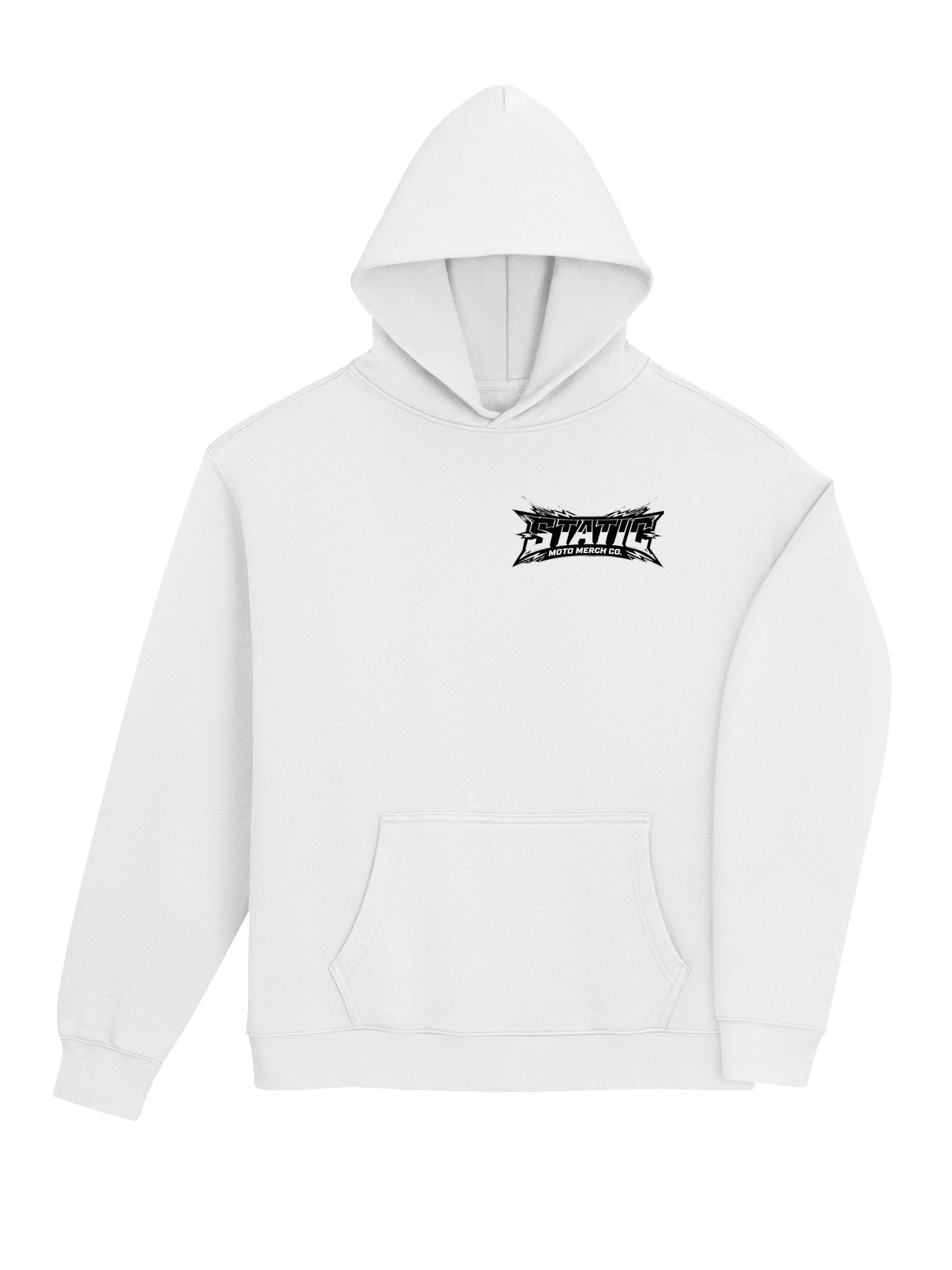 white unisex hoodie with black logo product image (4)