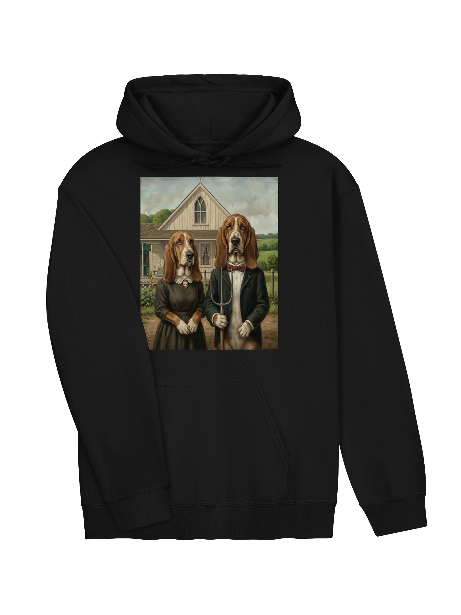 American Gothic Bassets Hoodie product image (17)